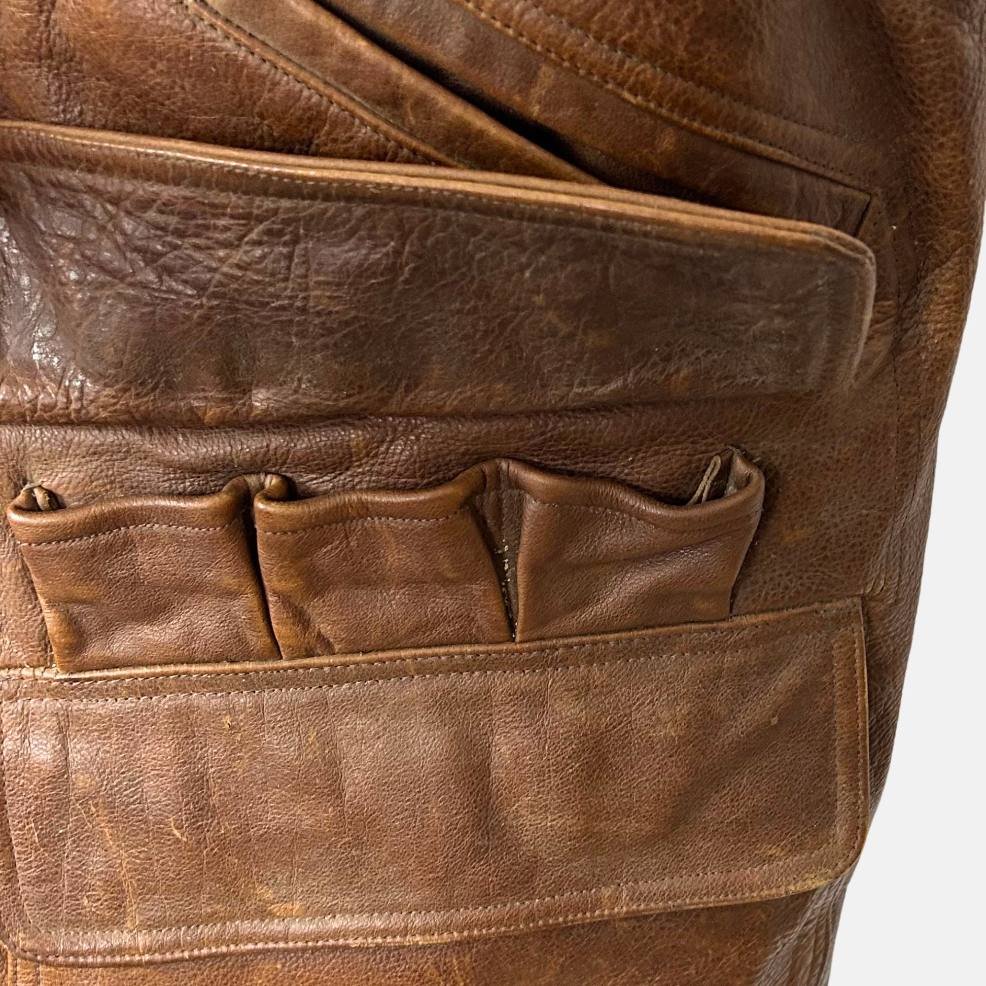 Brown Vest made of  Leather (XL)