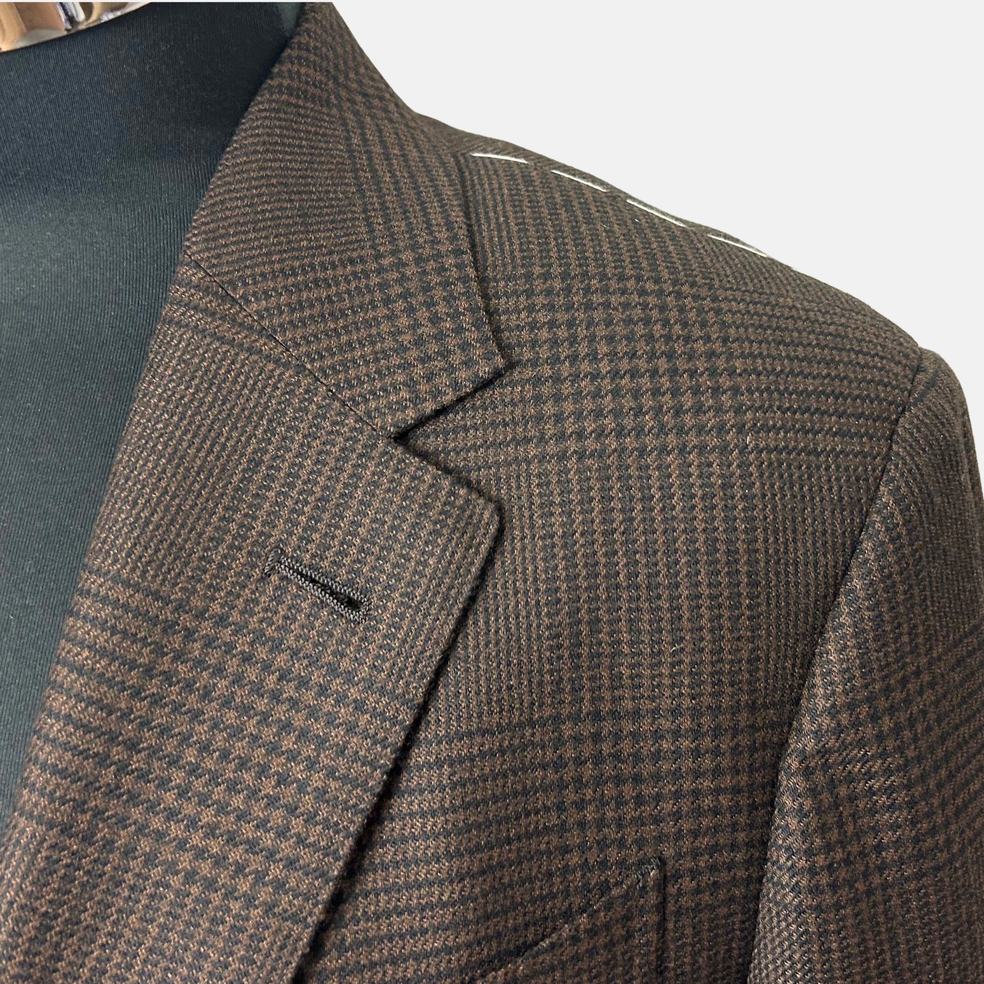 Brown Patterned Suit made of Wool/Silk (EU 50)