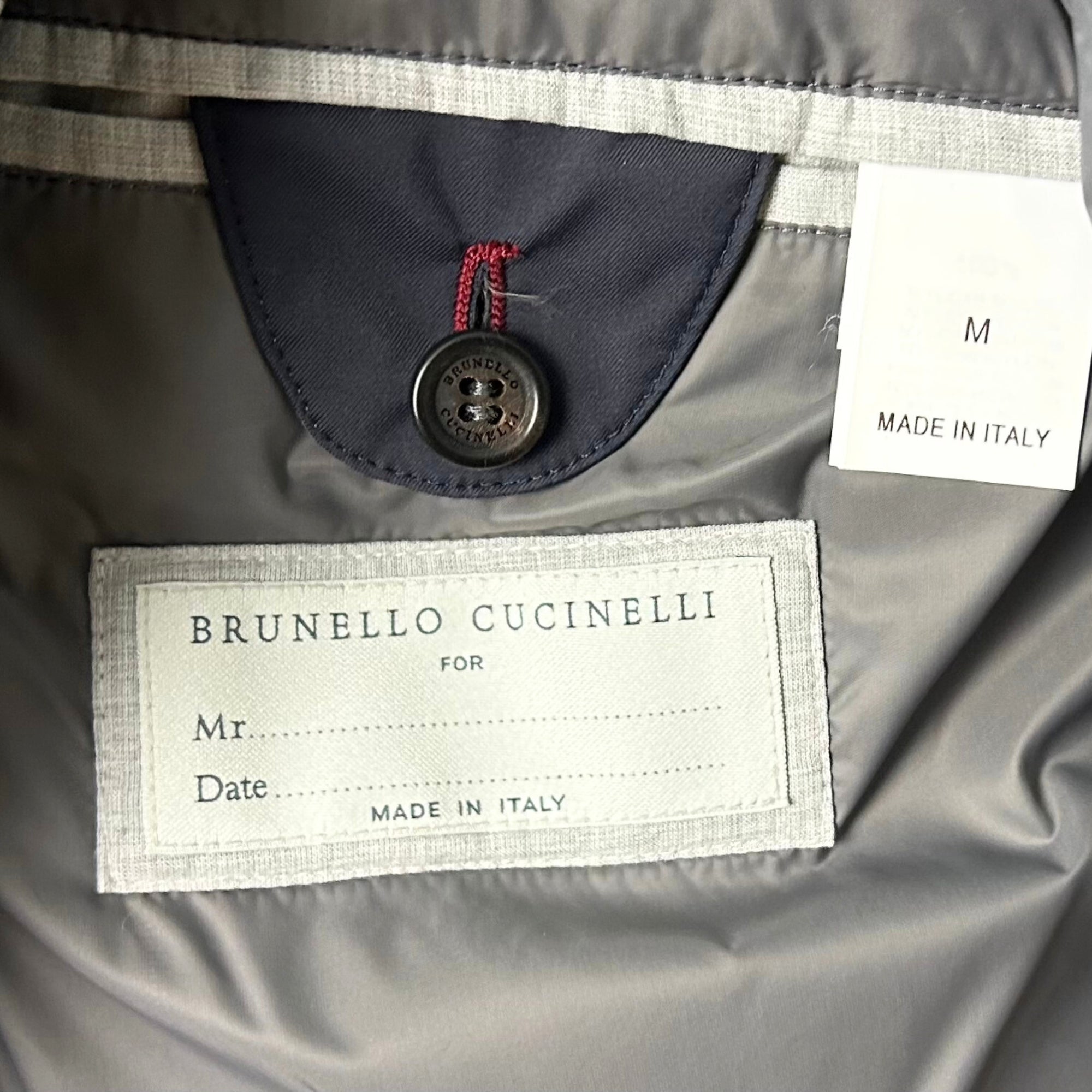 Navy/Gray Hooded Down Jacket made of Nylon/Cashmere (M)