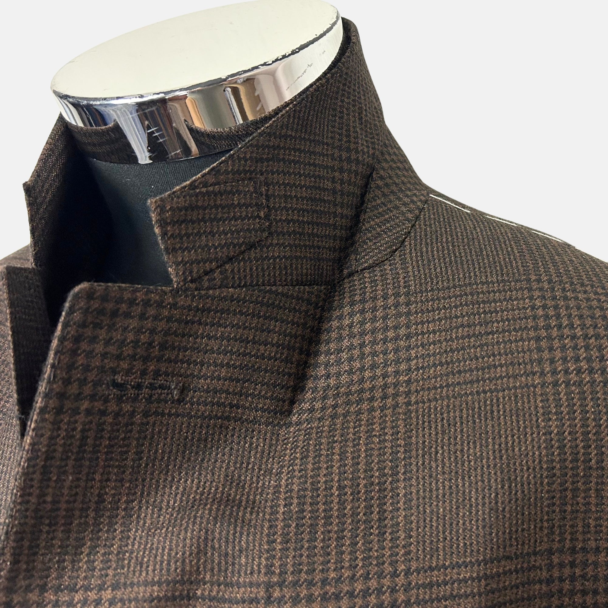 Brown Patterned Suit made of Wool/Silk (EU 50)