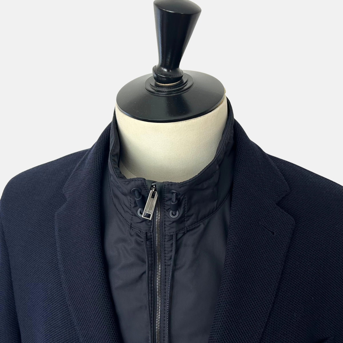 Navy Jacket with Removable Vest made of Wool/Cotton (EU 58)