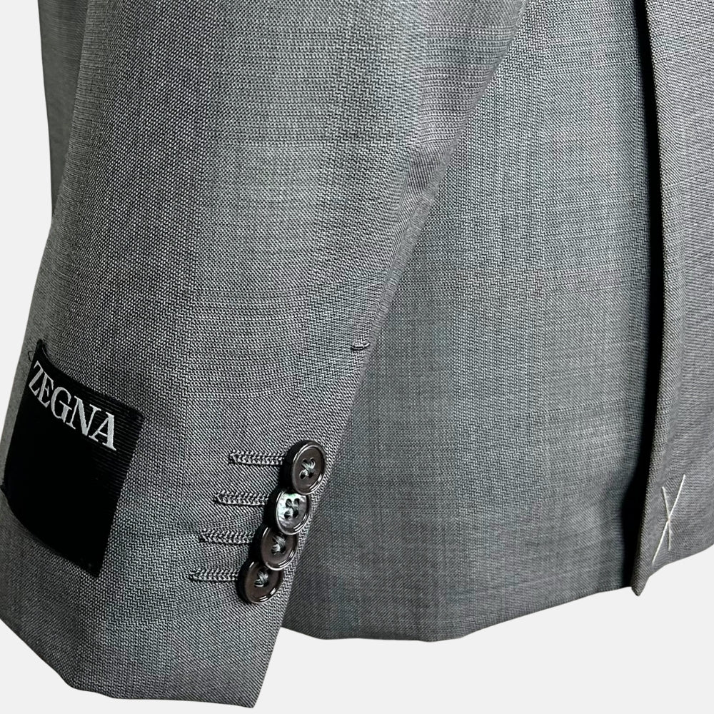 Gray Melange Suit made of Wool (EU 50)