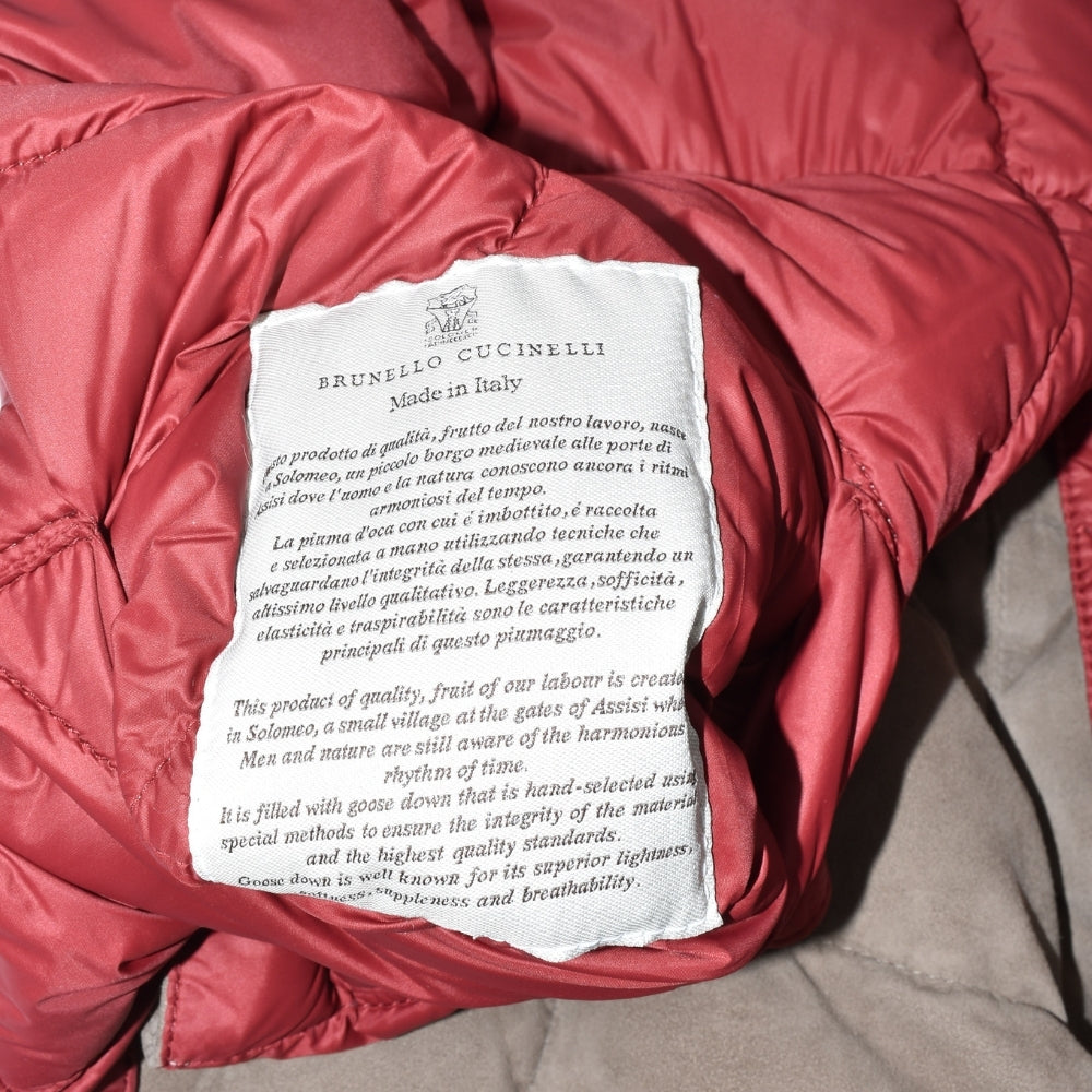 Brown/Red Reversible Down Suede Vest (L)