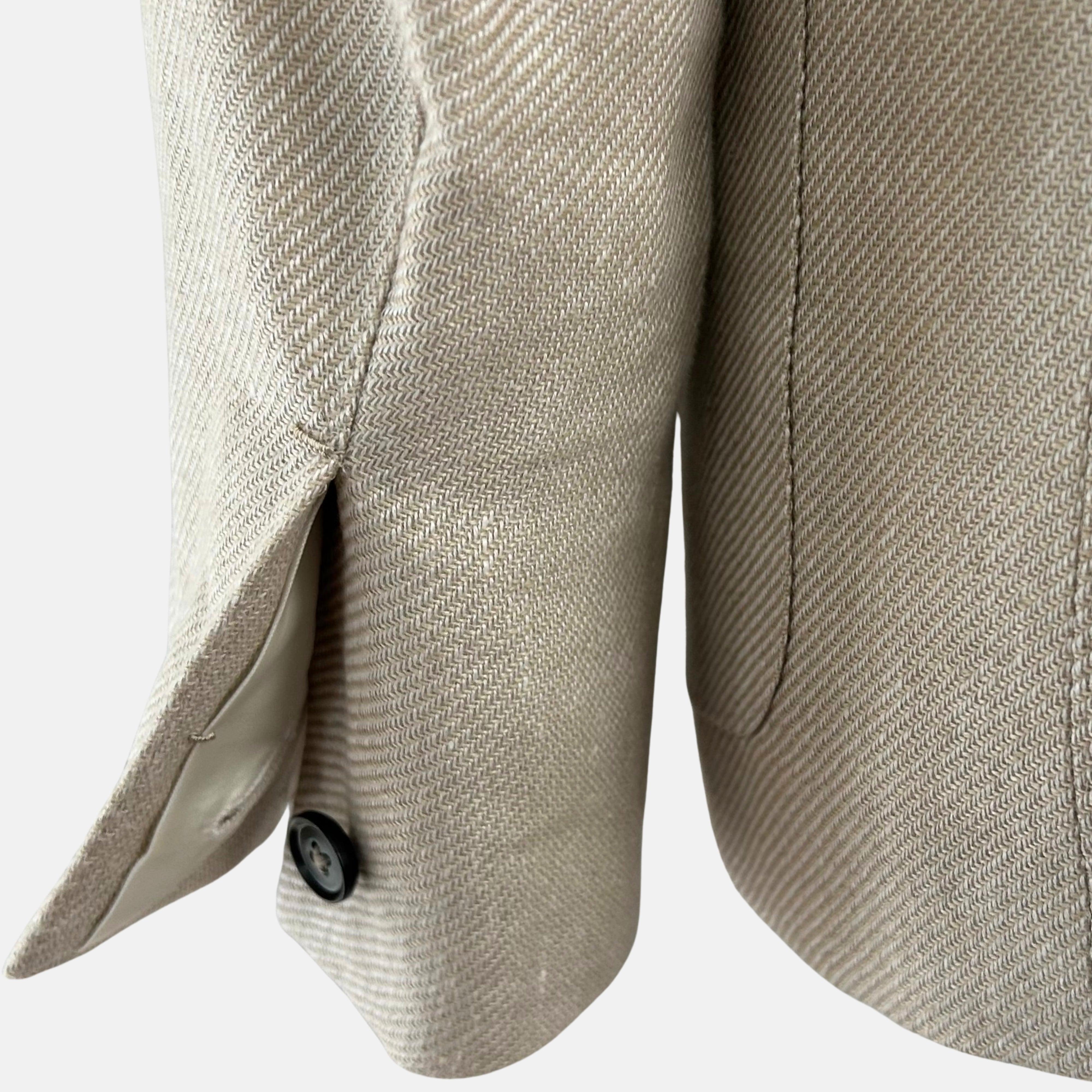 Ecru Patterned Blazer made of Linen/Wool/Silk (EU 48)