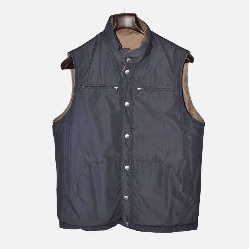 Brown Reversible Suede Down Vest (M)