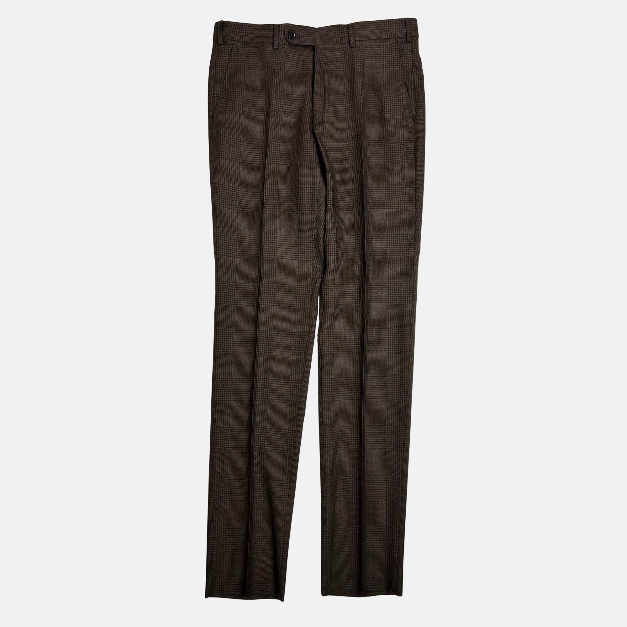 Brown Patterned Suit made of Wool/Silk (EU 50)