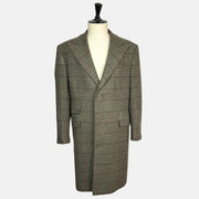 Green–Olive–Bordeaux Patterned Coat made of Cashmere (EU 52)