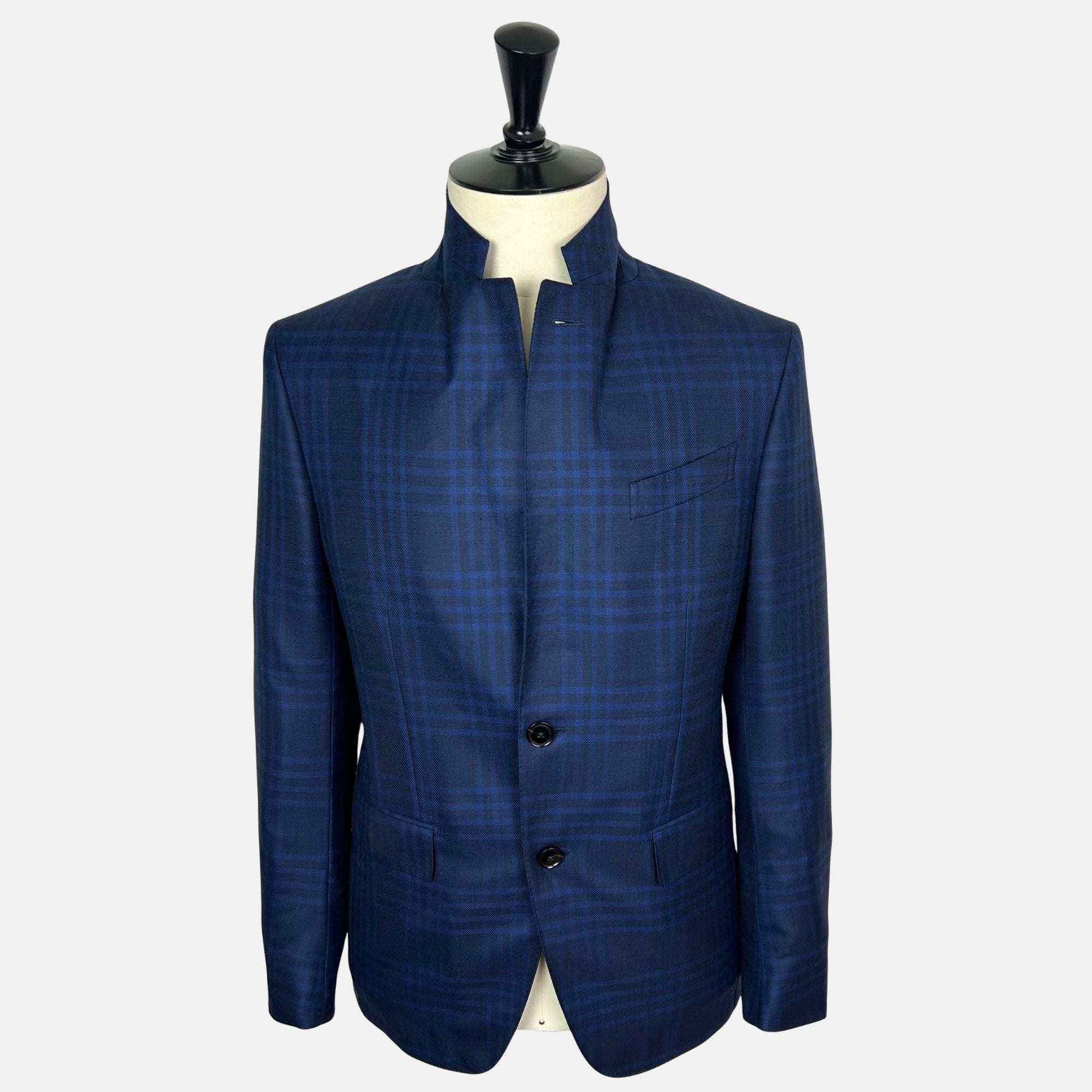 Navy Patterned Blazer made of Wool (EU 50)