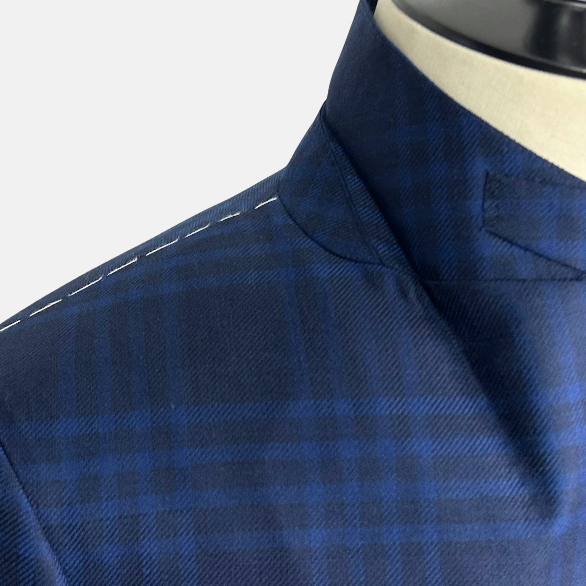 Navy Patterned Blazer made of Wool (EU 50)