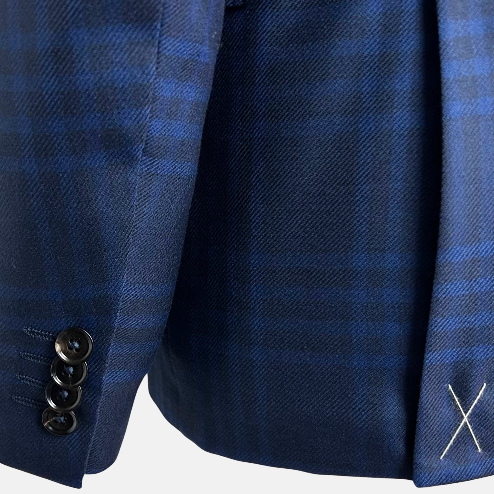 Navy Patterned Blazer made of Wool (EU 50)