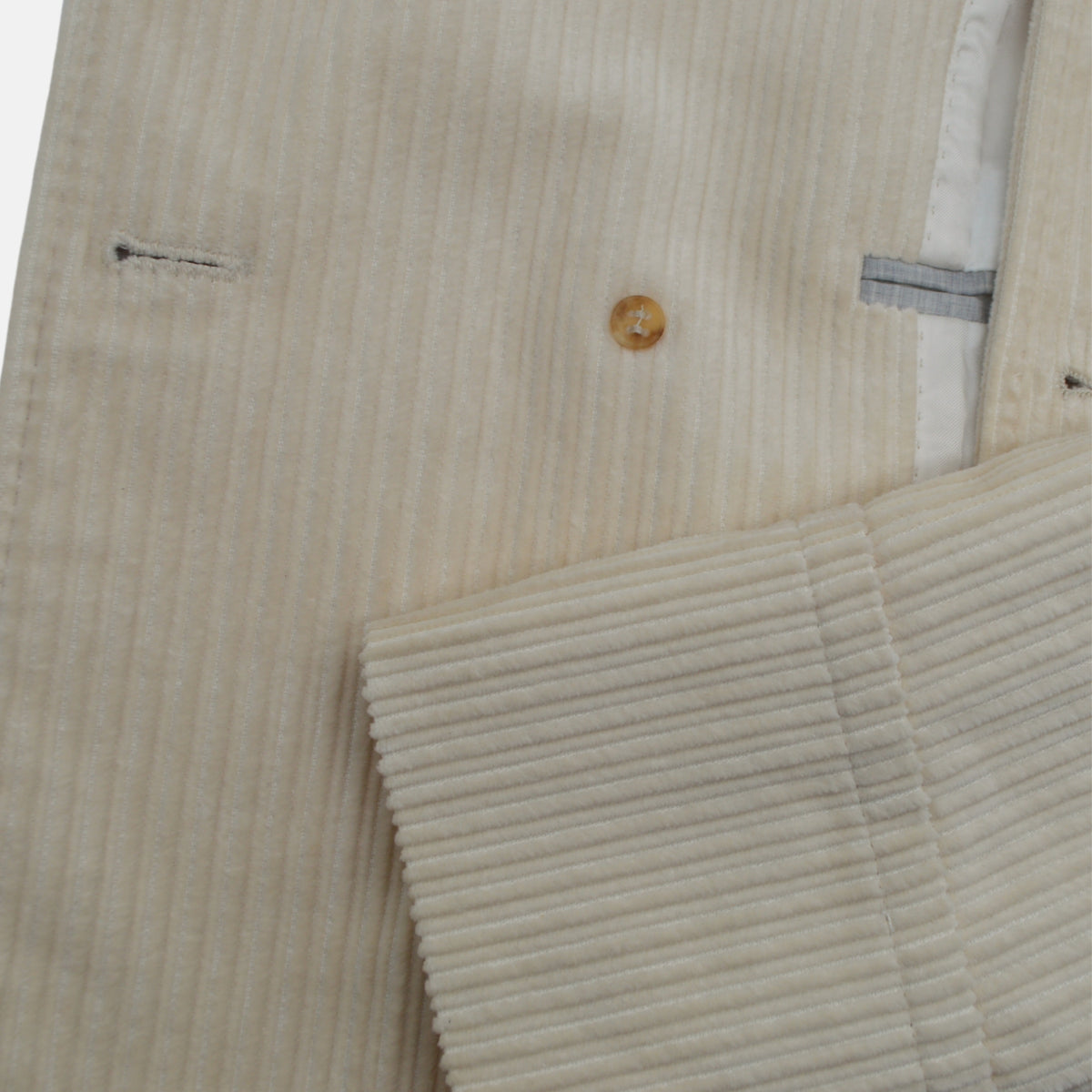 Cremefarbener Cord-Peacoat aus Baumwolle (EU 48)