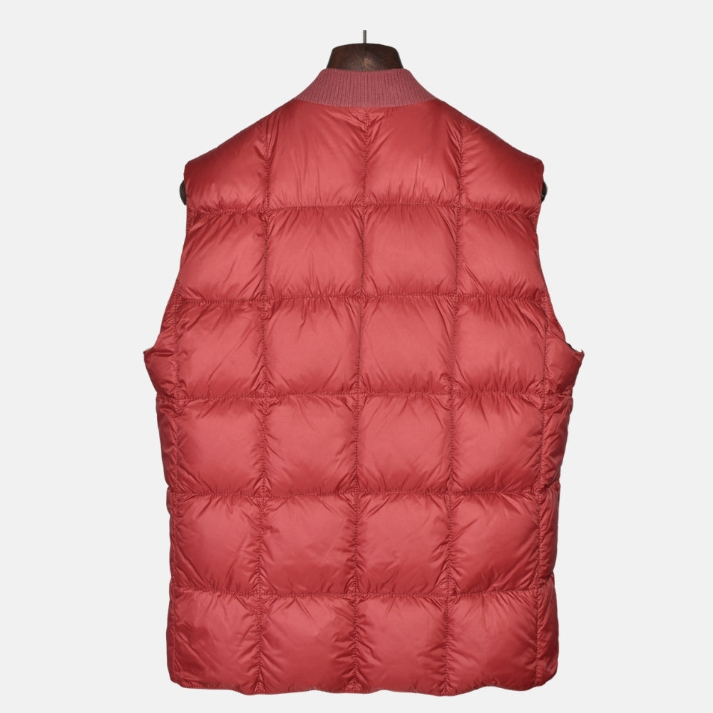 Brown/Red Reversible Down Suede Vest (L)