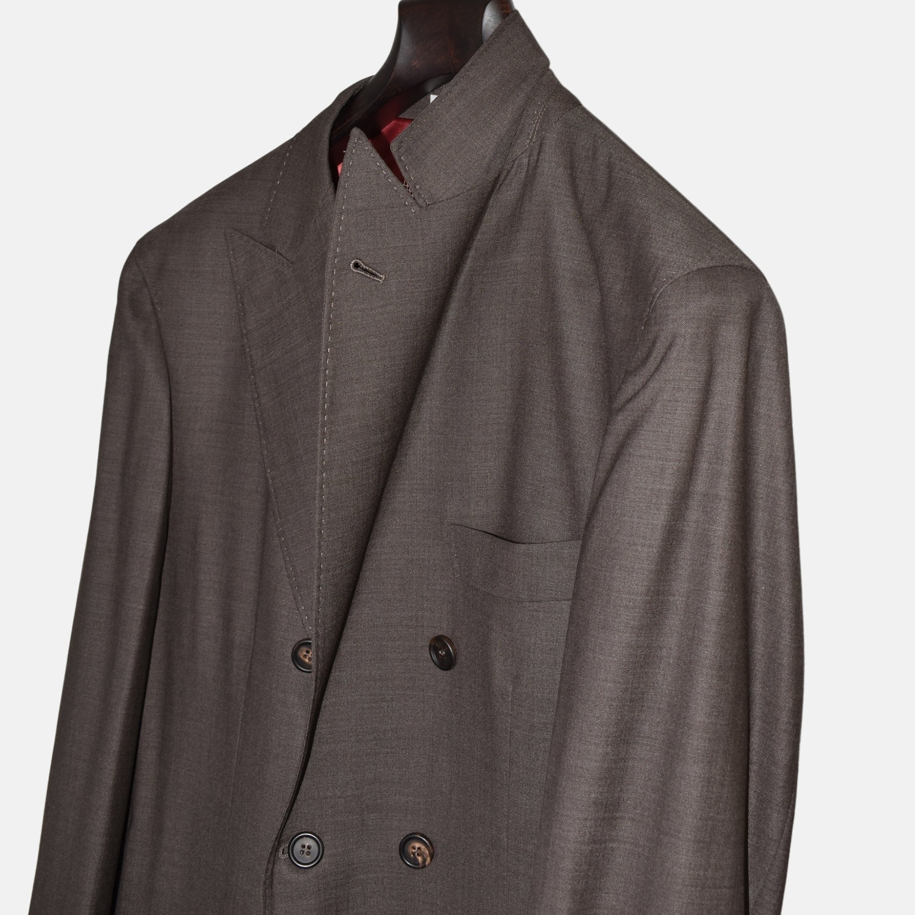 Brown Double Breasted Blazer made of Wool (EU 50)