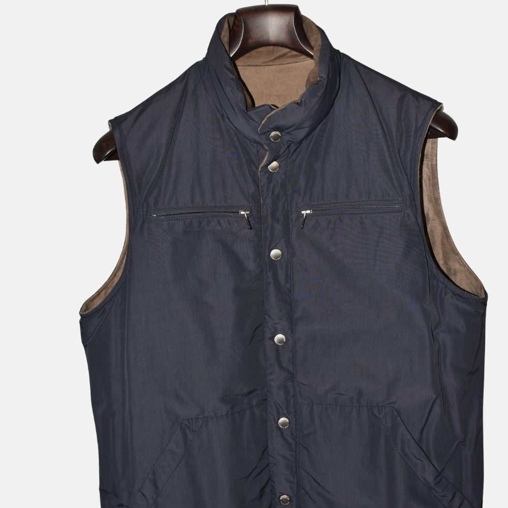 Brown Reversible Suede Down Vest (M)