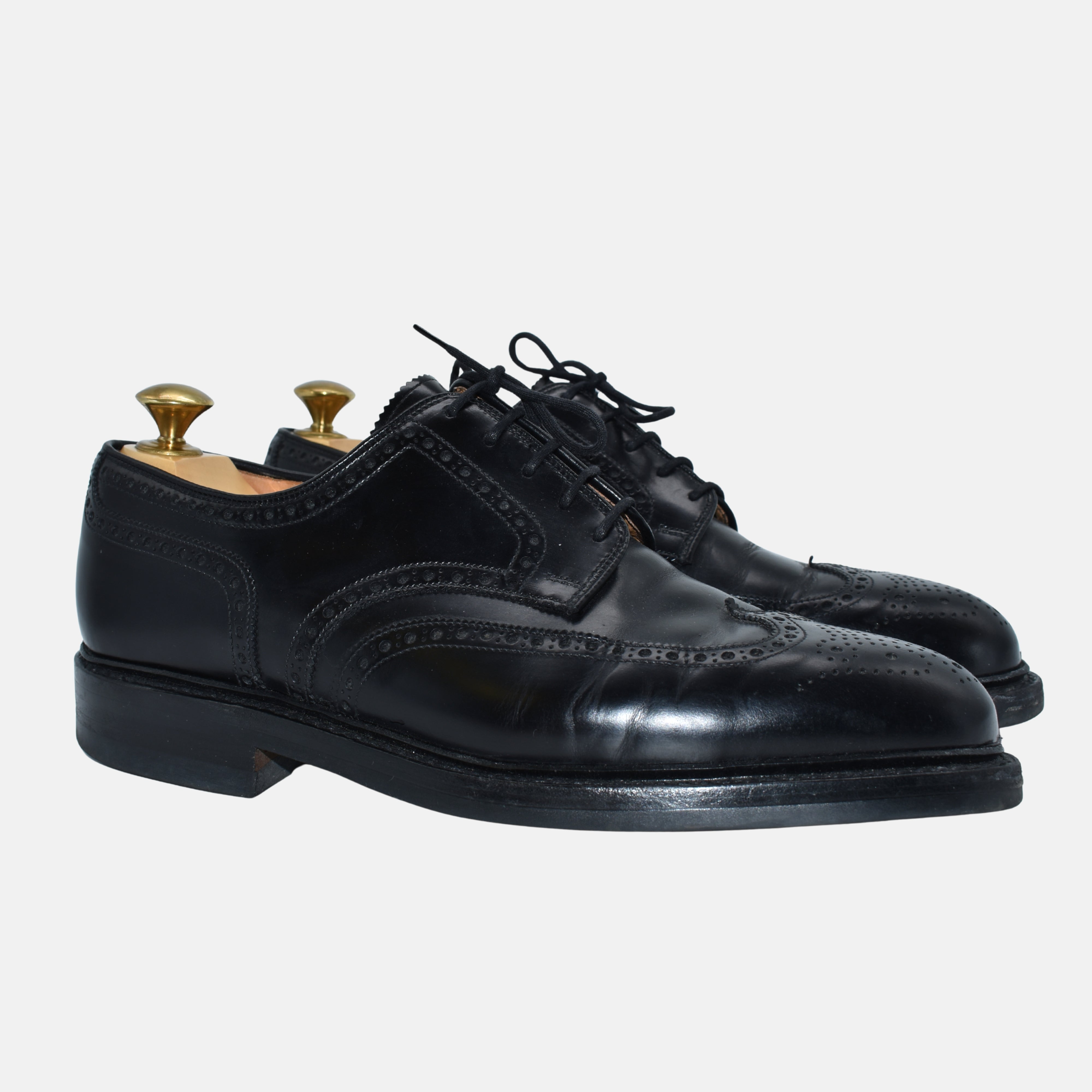 Black Budapester Leather Shoes "Pembroke" (EU 42)