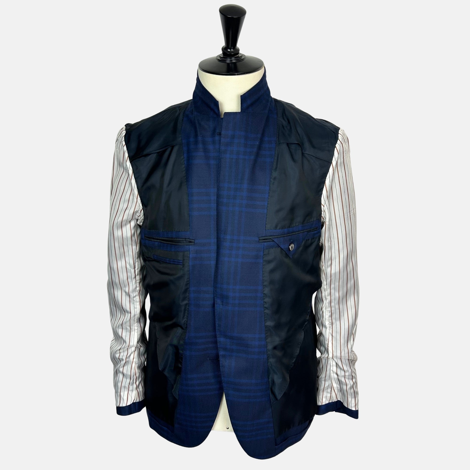 Navy Patterned Blazer made of Wool (EU 50)