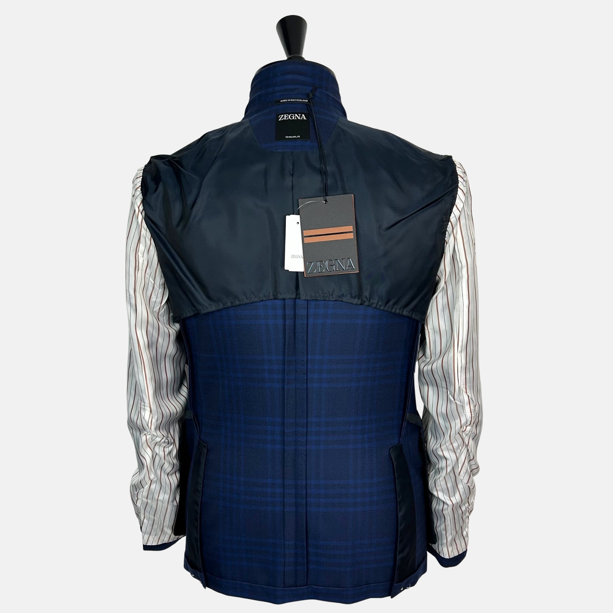 Navy Patterned Blazer made of Wool (EU 50)