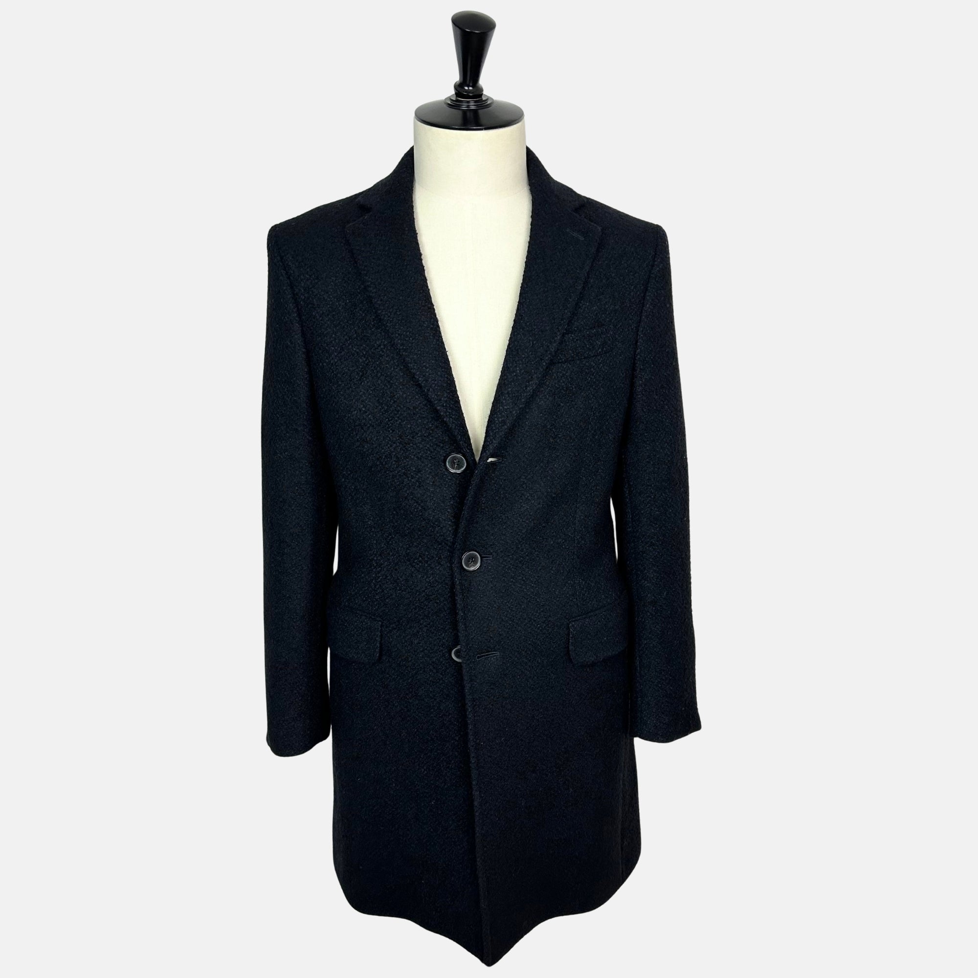 Navy Patterned Coat made of Wool/Acrylic/Polyester/Nylon (EU 48)