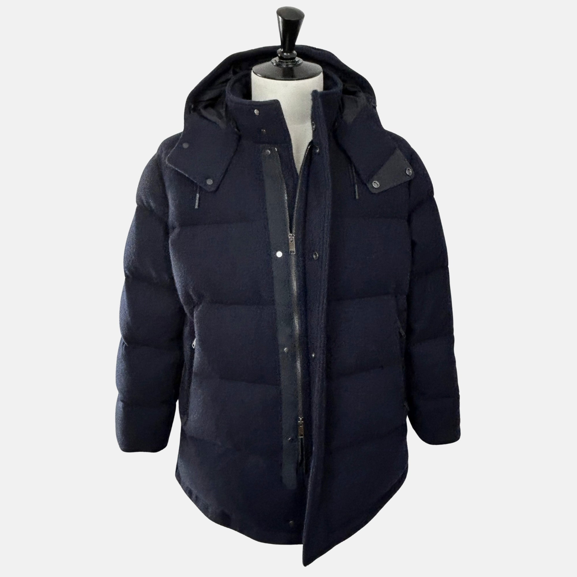 Navy Down Jacket made of Cashmere (EU 48, EU 50)
