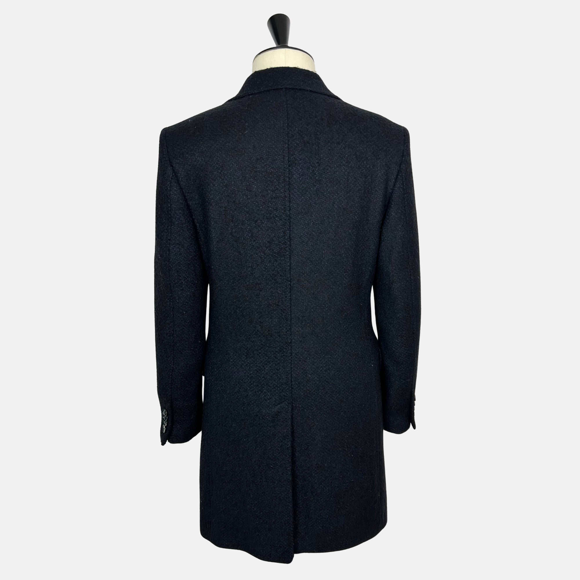 Navy Patterned Coat made of Wool/Acrylic/Polyester/Nylon (EU 48)