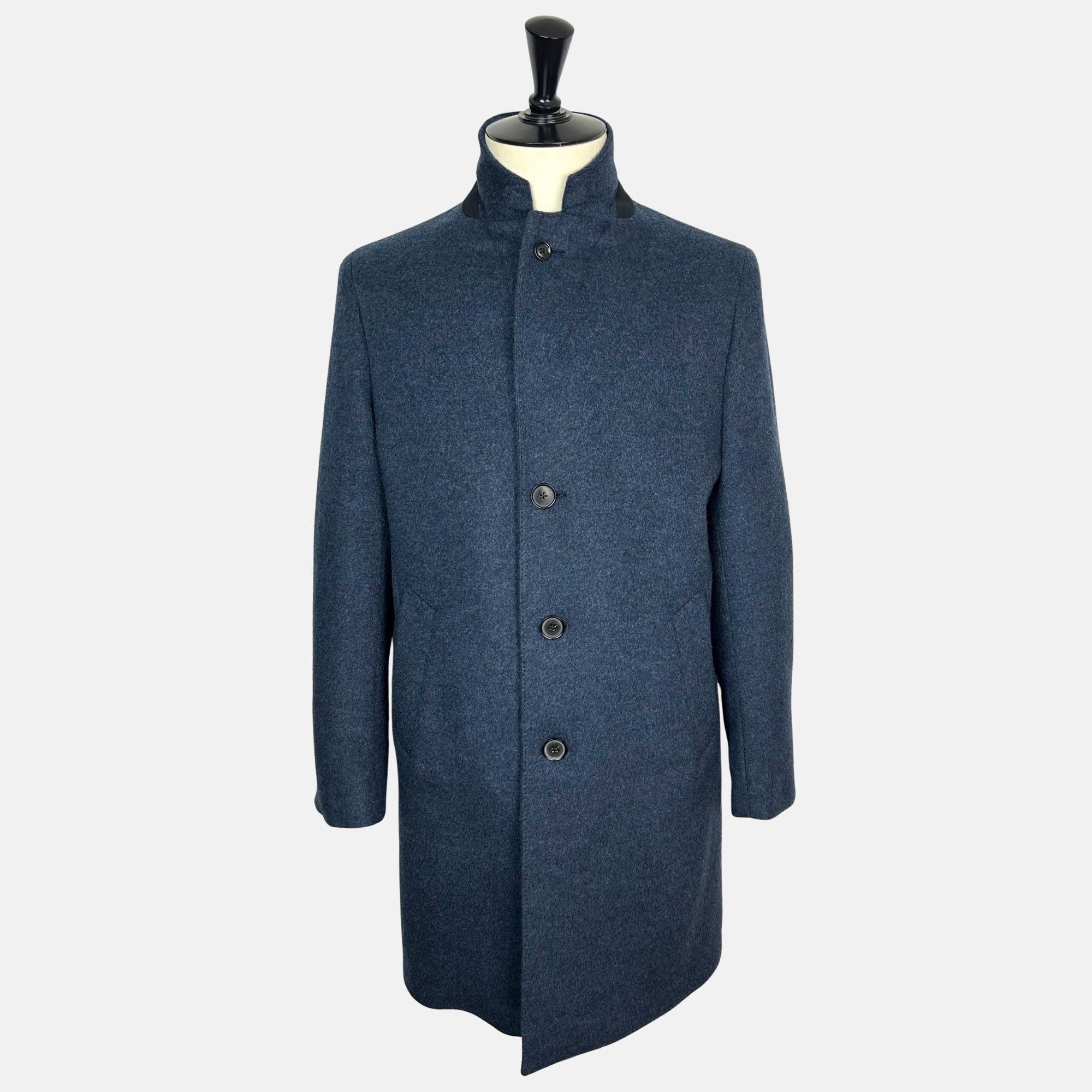 Blue Melange Coat made of Cashmere (EU 56)