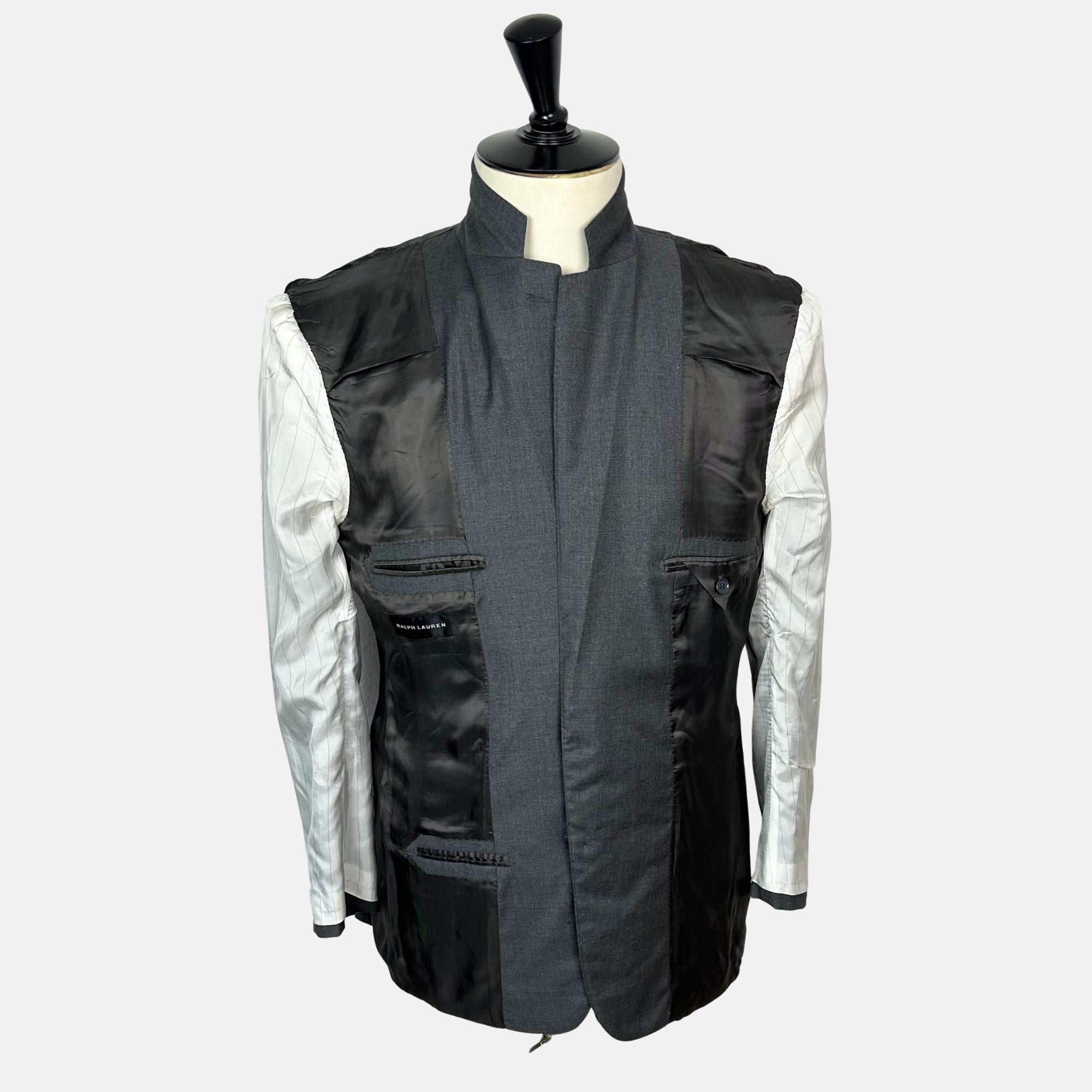 Gray Patterned Suit made of Wool (EU 52)