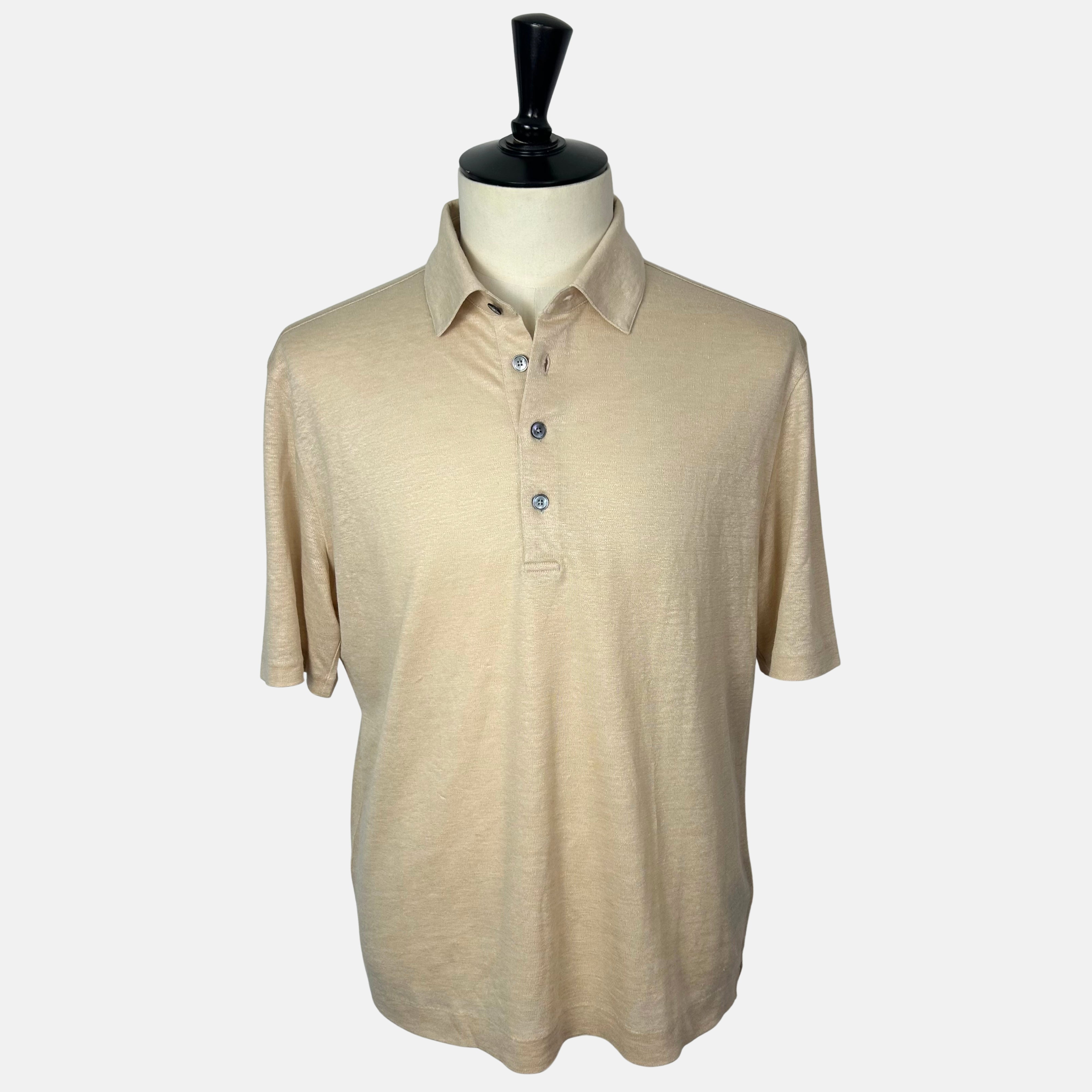 Beige Polo Shirt made of Linen (EU 52)