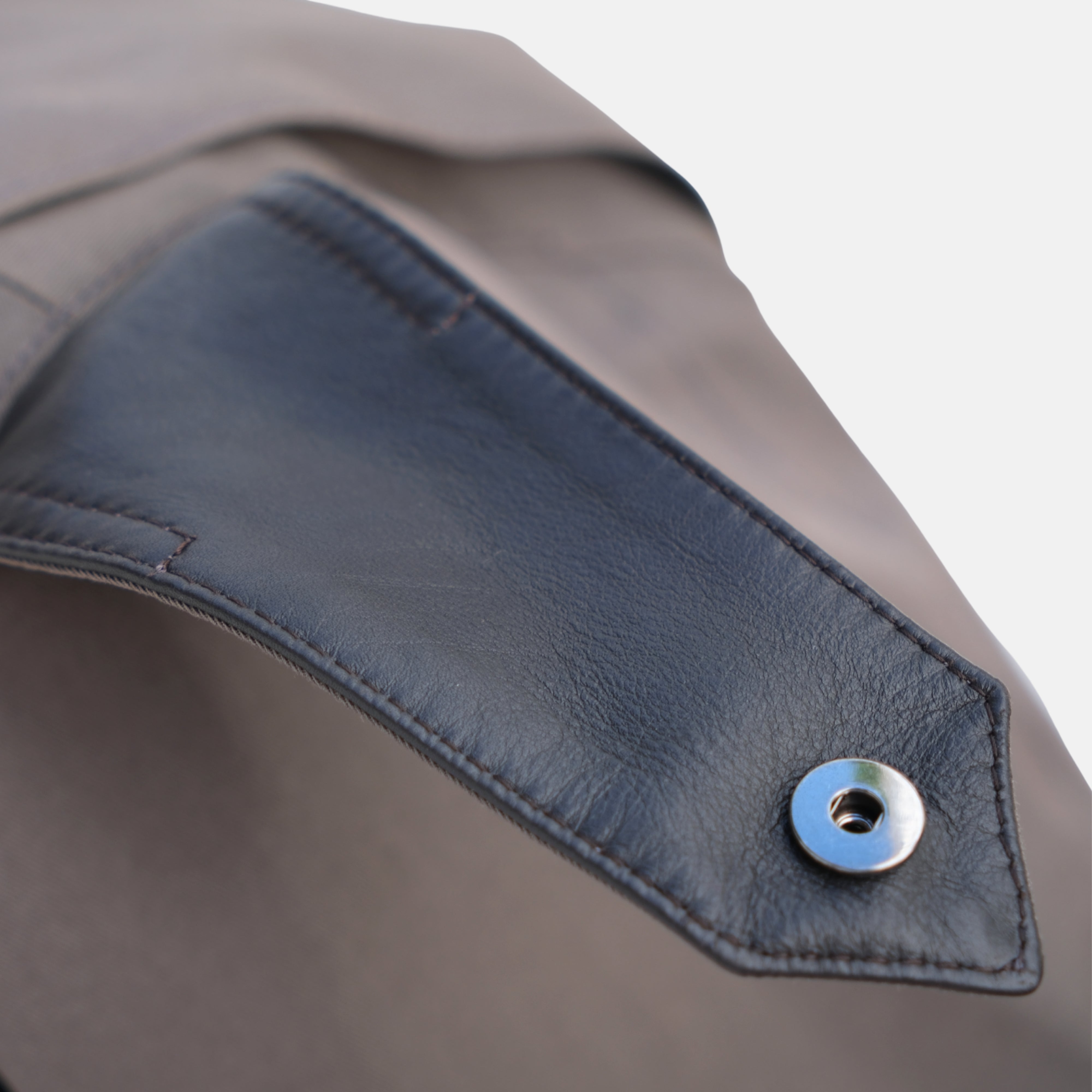 Brown Storm System Jacket made of Cotton/Polyamide with Leather Details (XS)