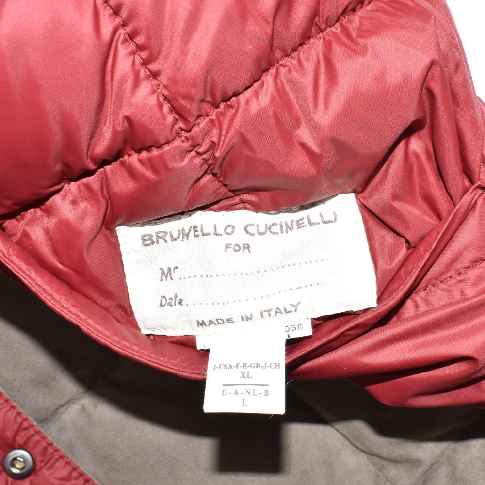Brown/Red Reversible Down Suede Vest (L)