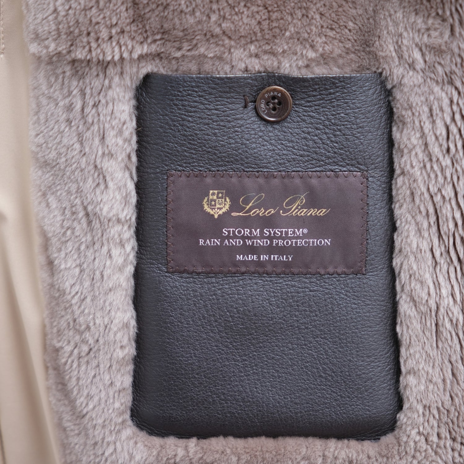 Loro Piana beige Storm System blouson with mink lining