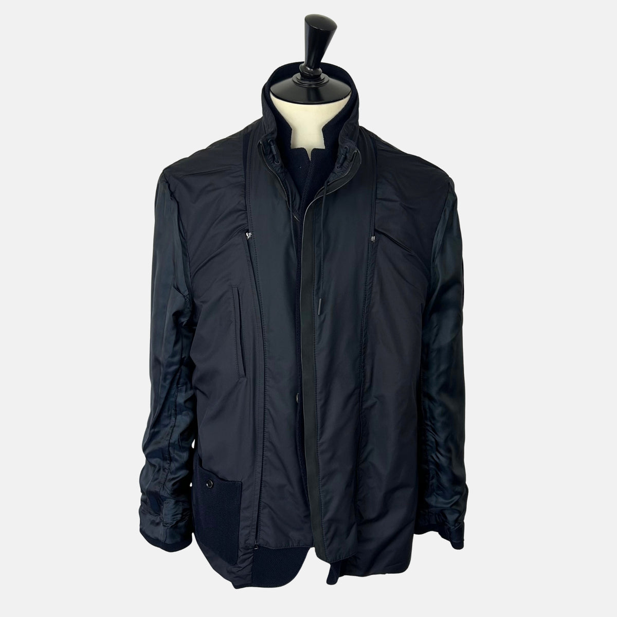 Navy Jacket with Removable Vest made of Wool/Cotton (EU 58)