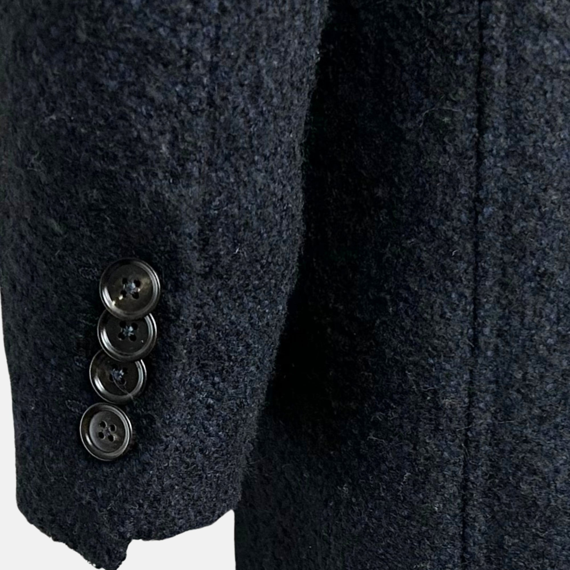 Navy Patterned Coat made of Wool/Acrylic/Polyester/Nylon (EU 48)