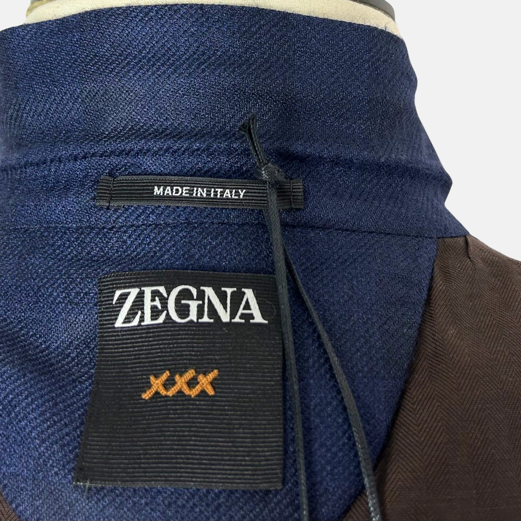 Navy Patterned  Blazer made of Cashmere/Silk (EU 50)