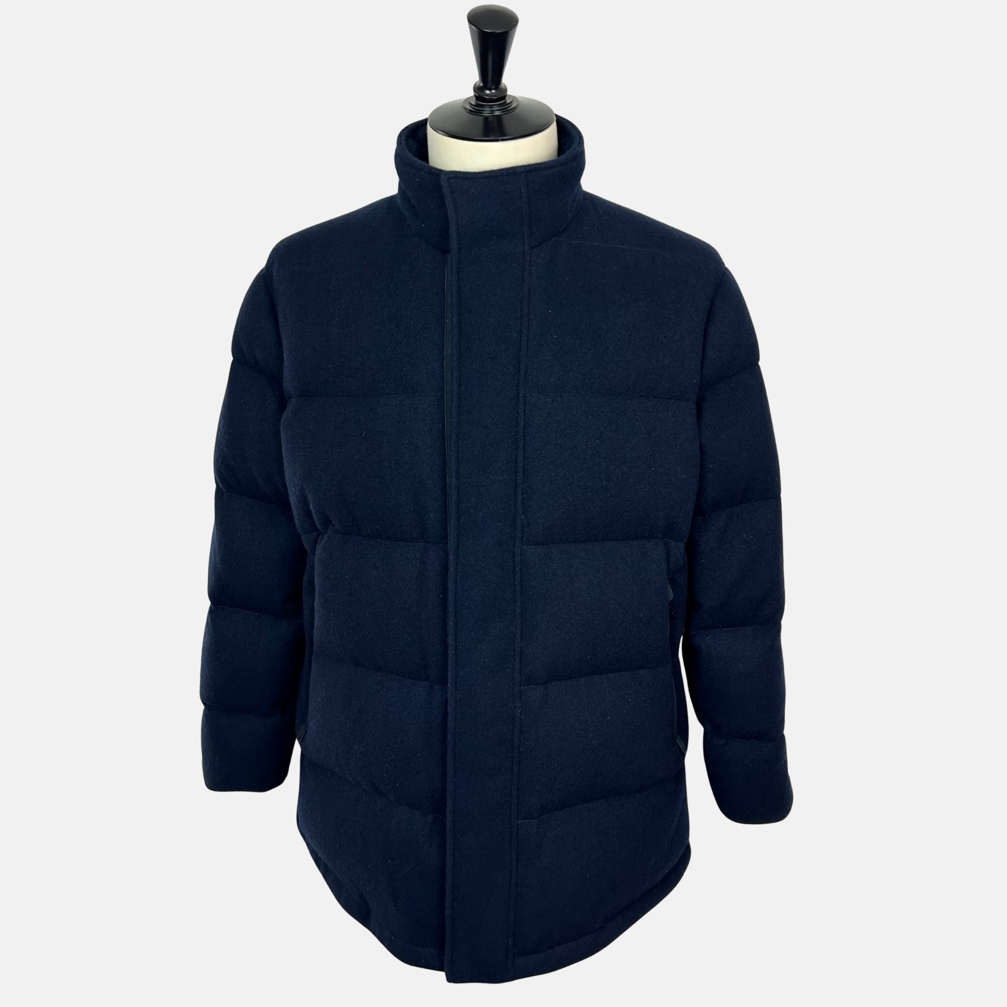 Navy Down Jacket made of Cashmere (EU 48, EU 50)