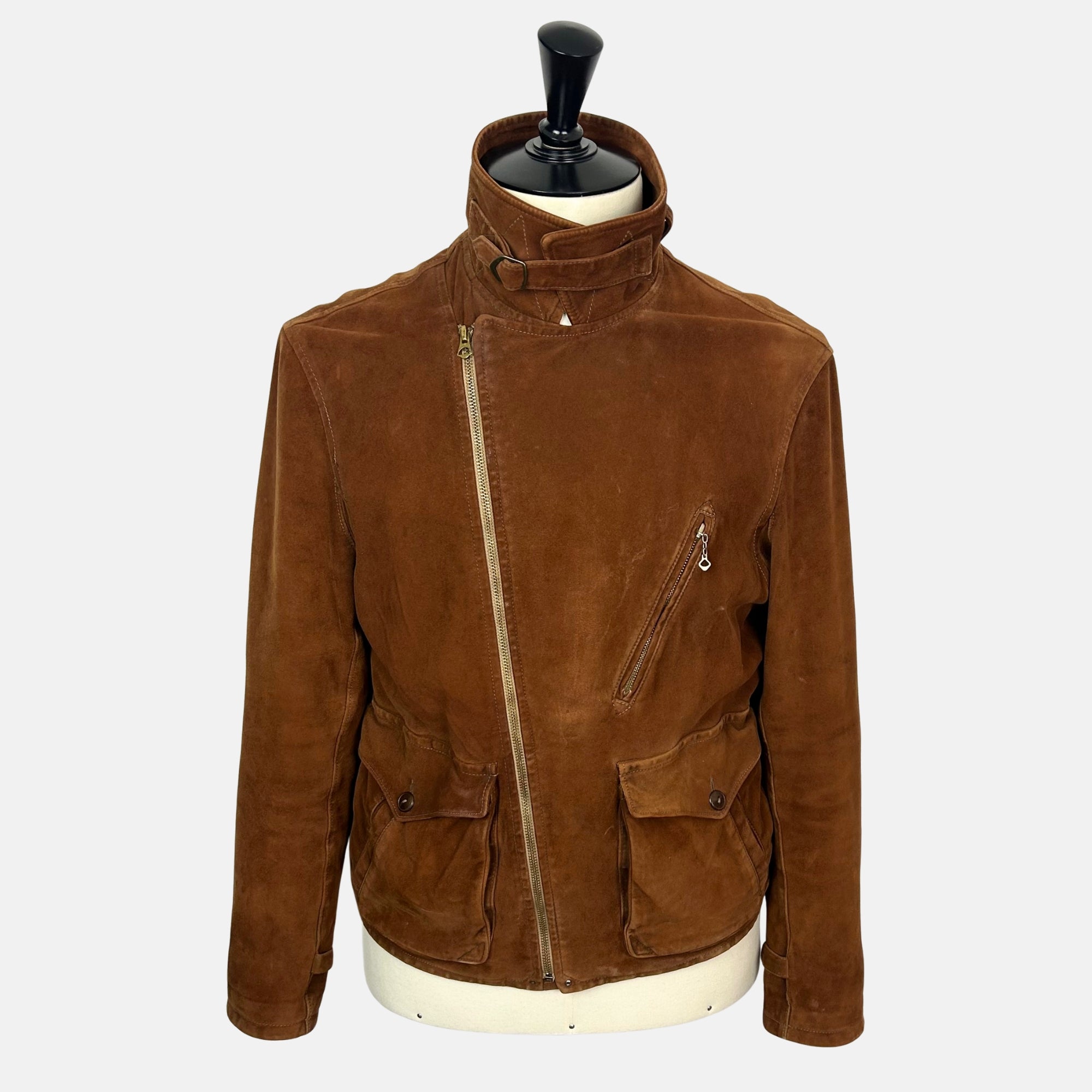 Brown Biker Jacket made of Suede (M)
