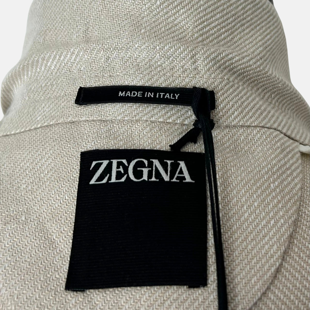Ecru Patterned Blazer made of Linen/Wool/Silk (EU 48)
