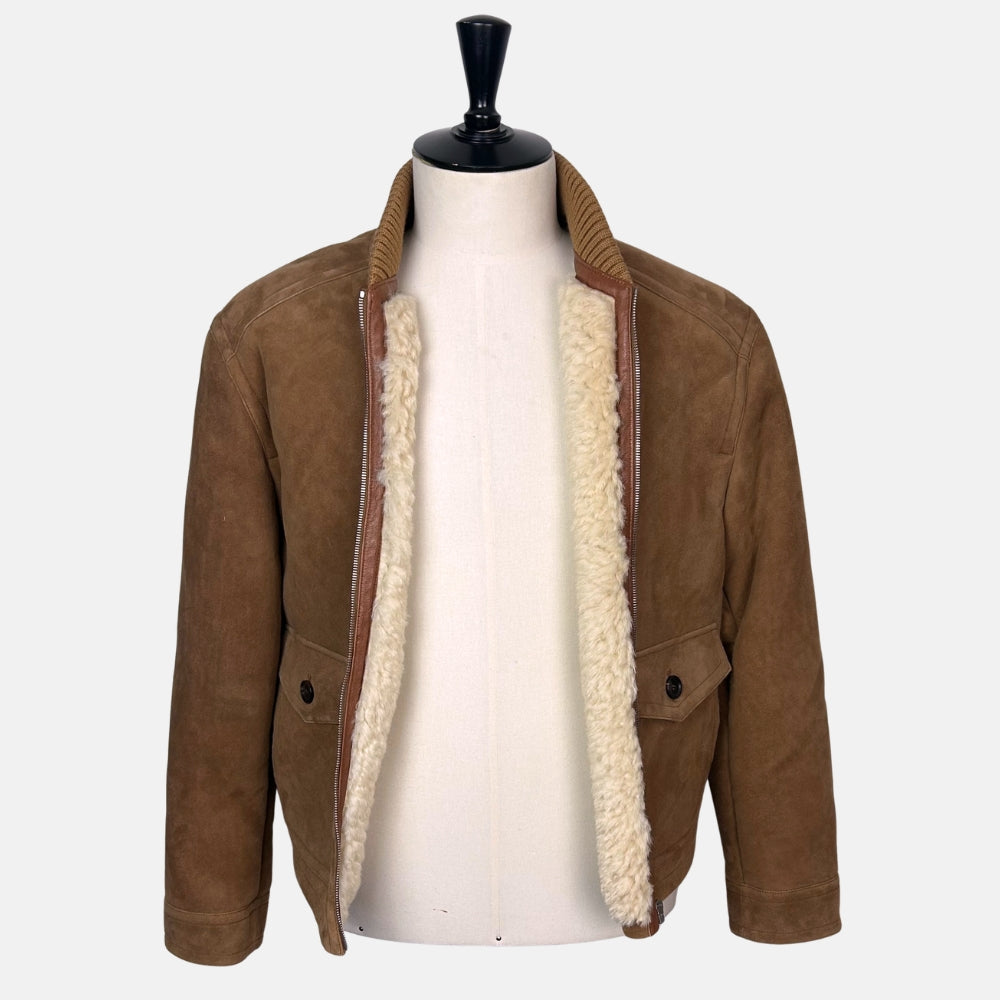 Brown Jacket made of Lamb Shearling (EU 50)