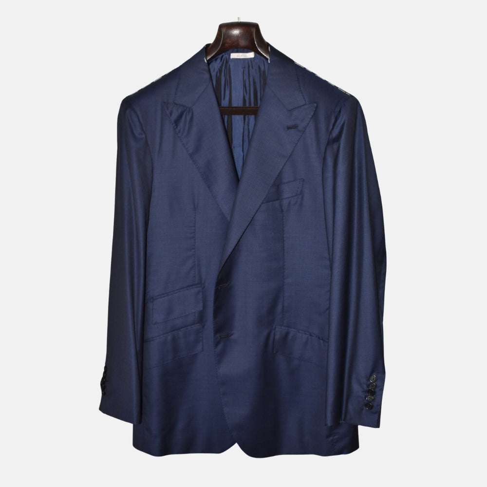 Blue Patterned Wool Blazer (EU 52)