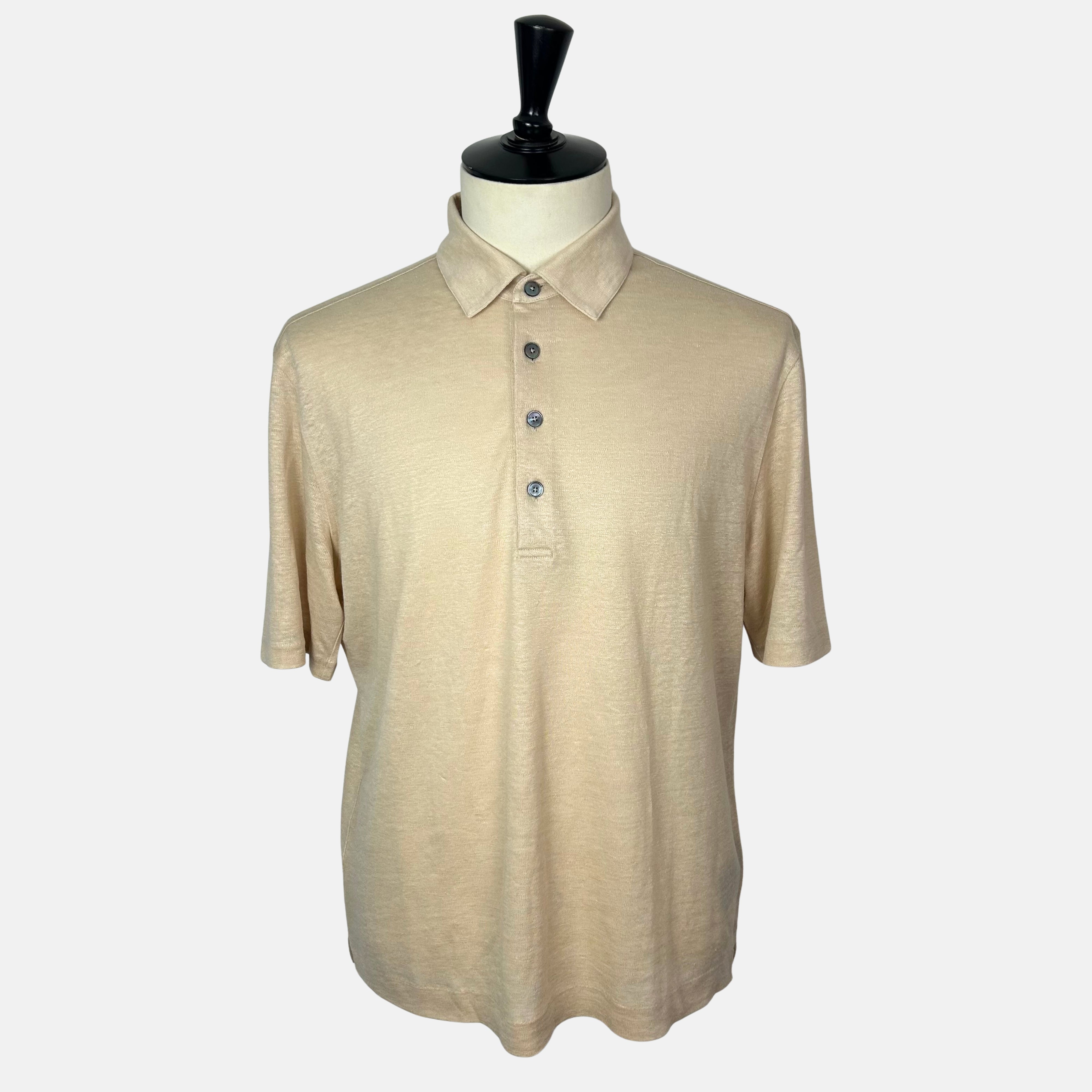 Beige Polo Shirt made of Linen (EU 52)