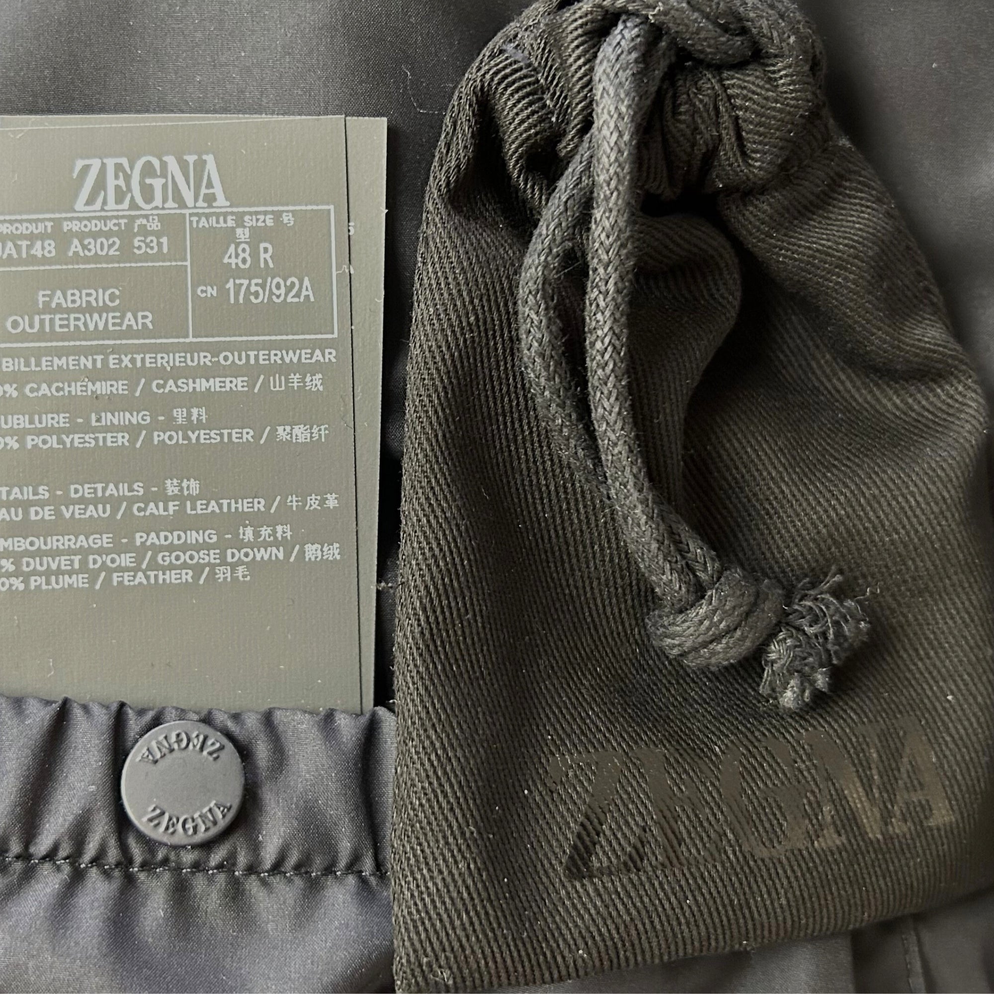 Navy Down Jacket made of Cashmere (EU 48, EU 50)