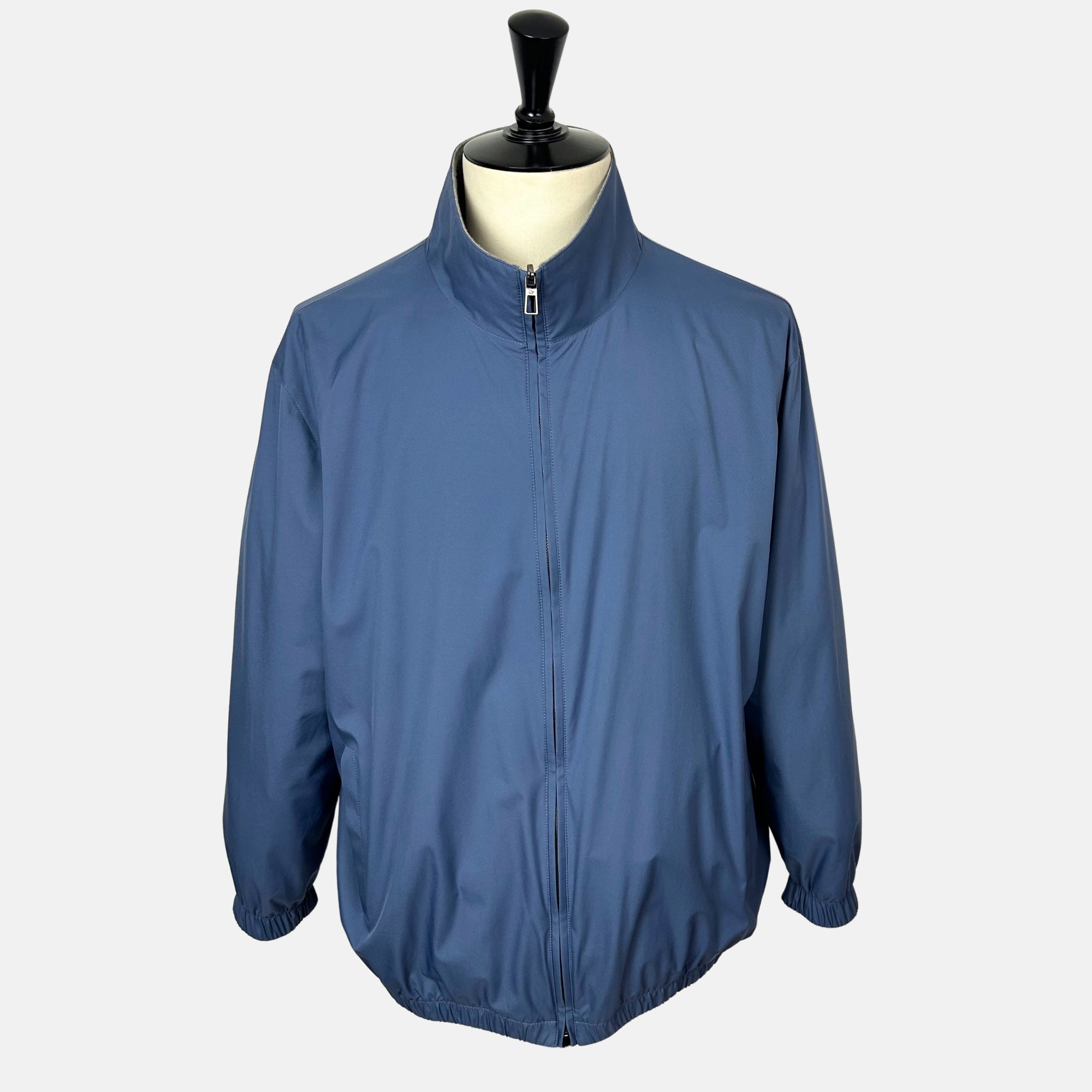 Blue–Gray Reversible Bomber Jacket made of Cashmere/Nylon (EU 60)