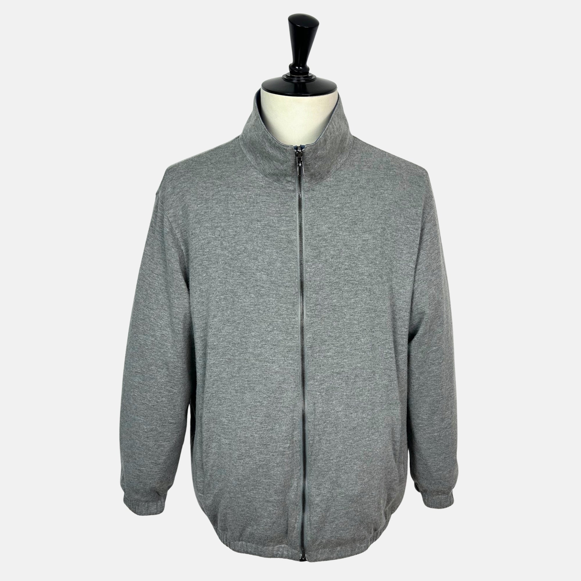 Blue–Gray Reversible Bomber Jacket made of Cashmere/Nylon (EU 60)
