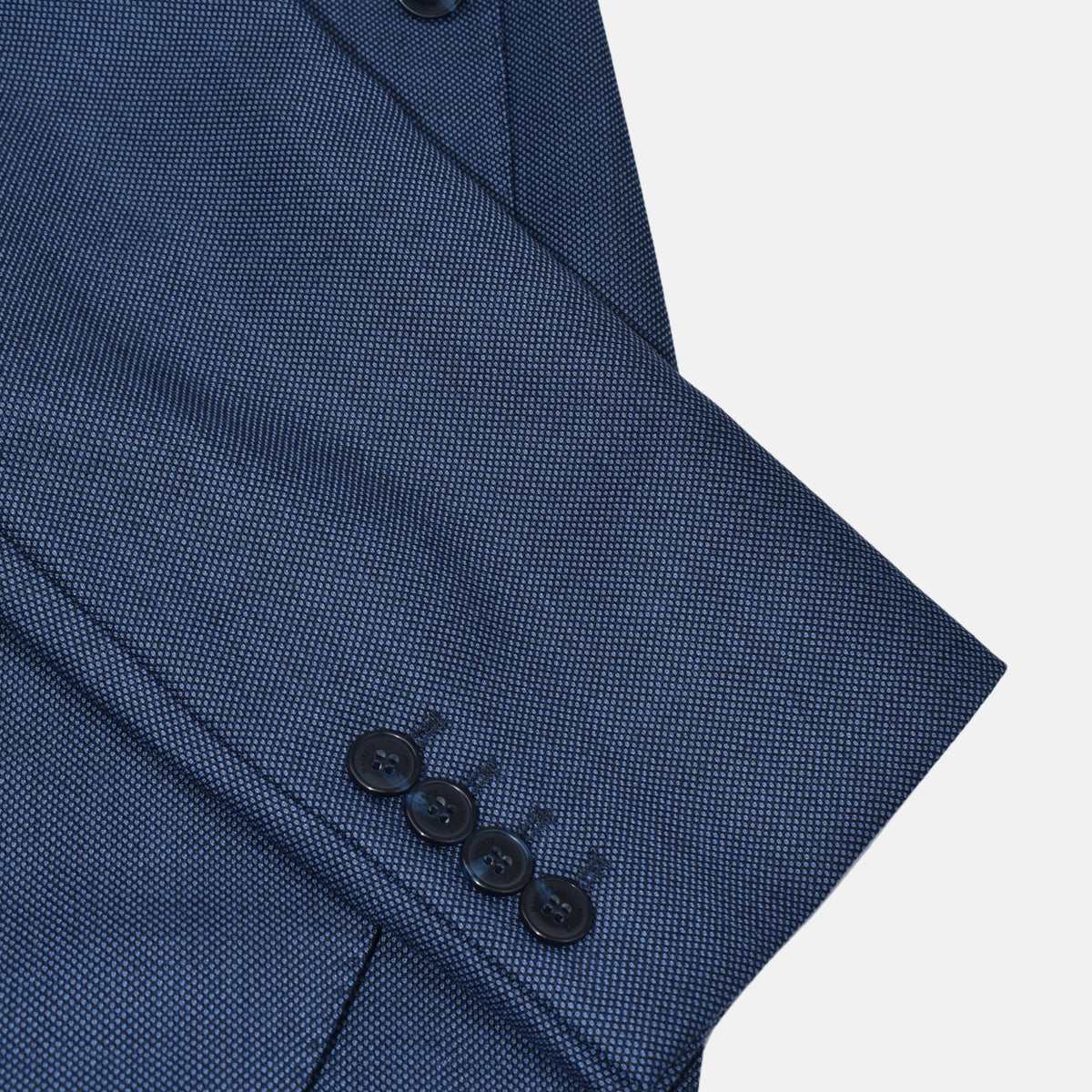 Blue Patterned Suit made of Wool (EU 48)
