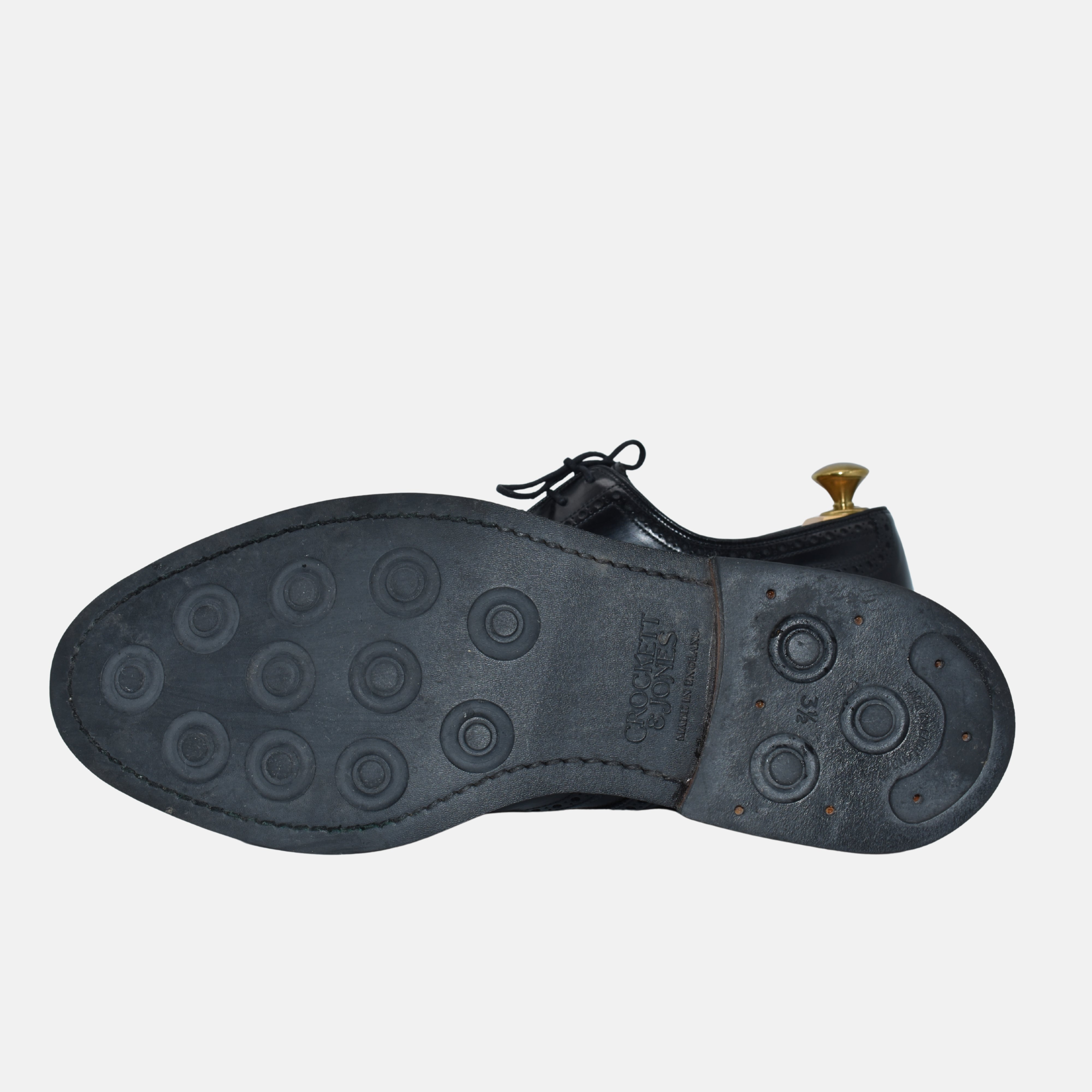 Black Budapester Leather Shoes "Pembroke" (EU 42)