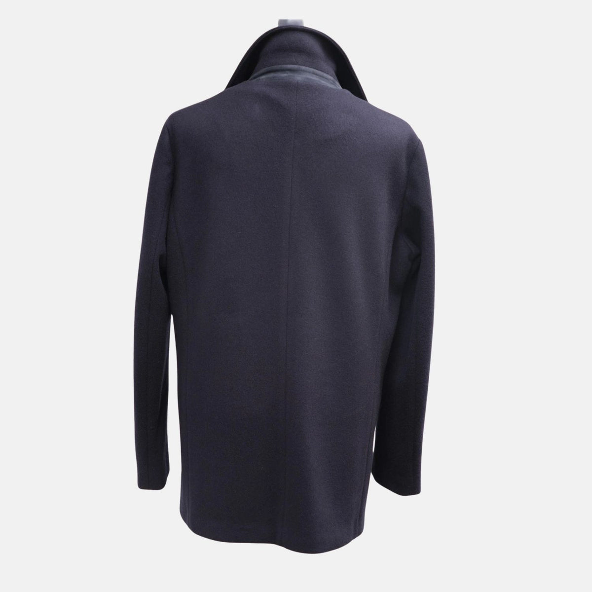 Navy Double Breasted Cashmere Pea Coat (L)