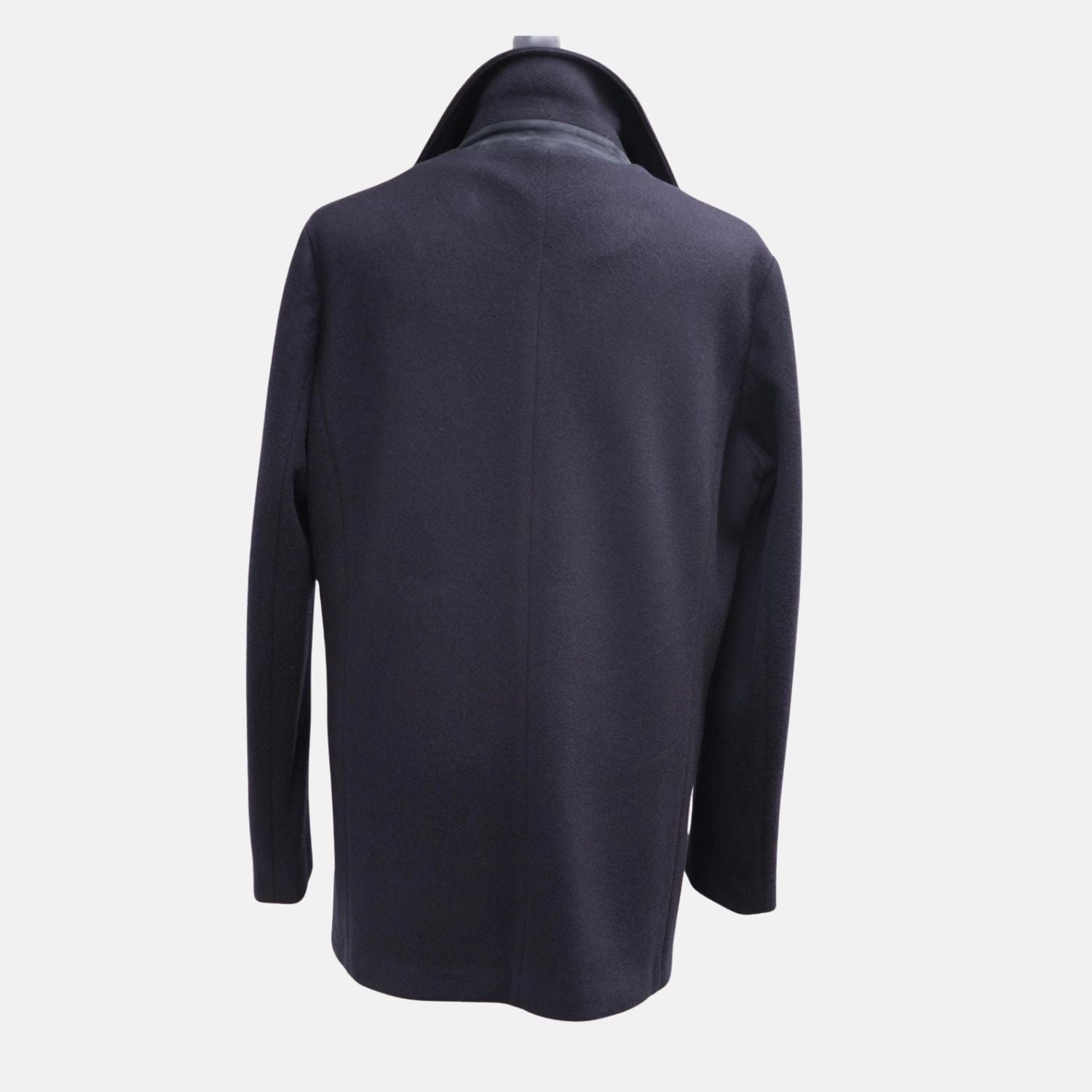 Navy Double Breasted Cashmere Pea Coat (L)