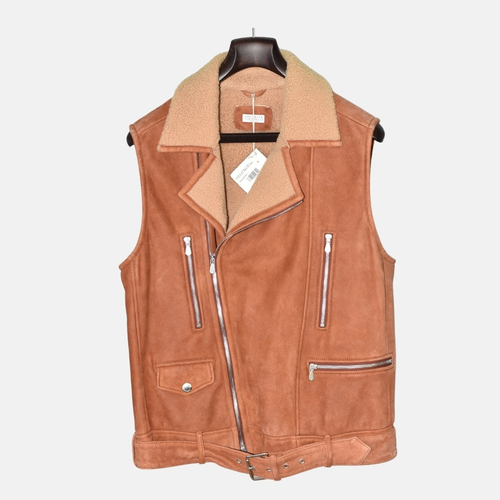 Brown Shearling Vest (M)