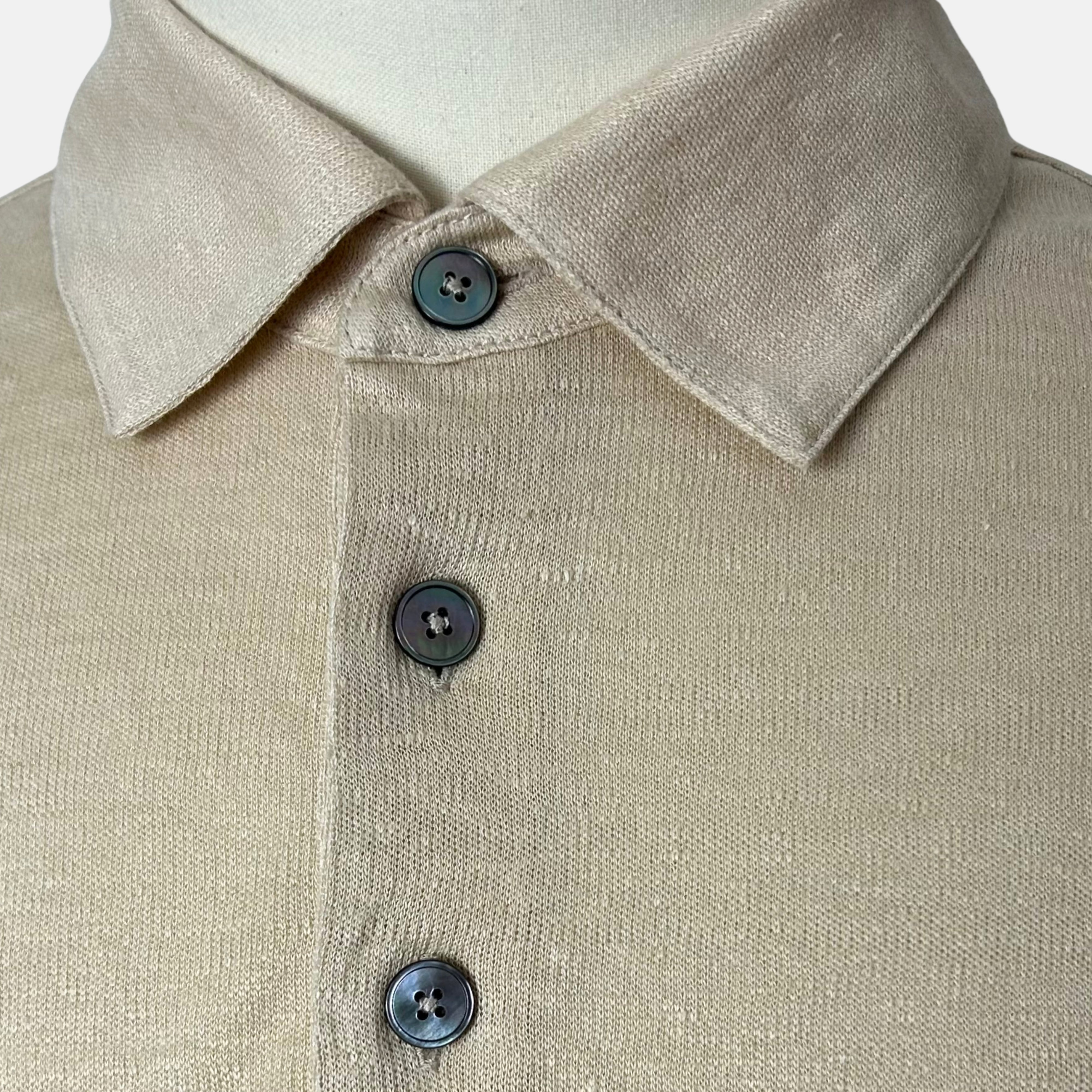 Beige Polo Shirt made of Linen (EU 52)