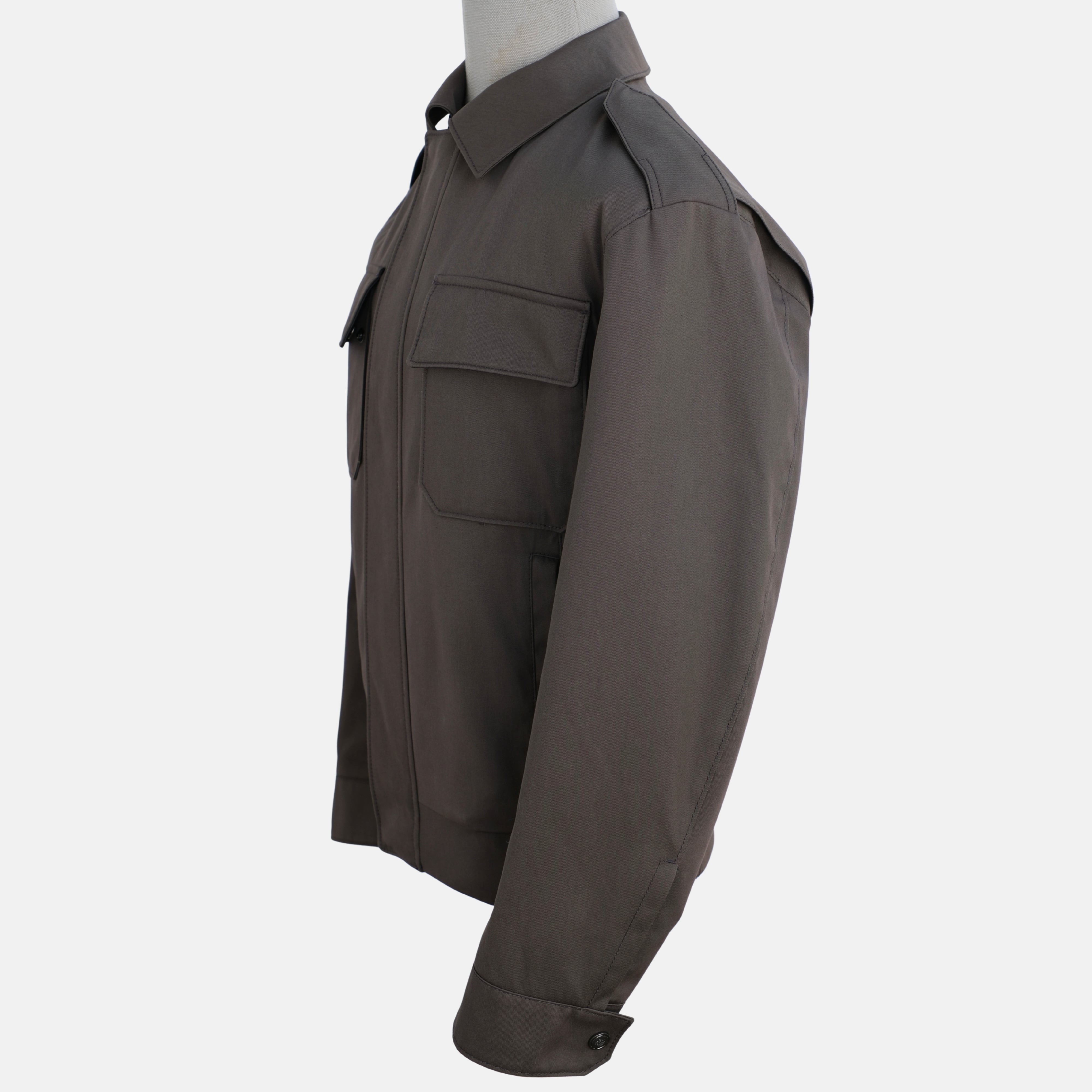 Brown Storm System Jacket made of Cotton/Polyamide with Leather Details (XS)