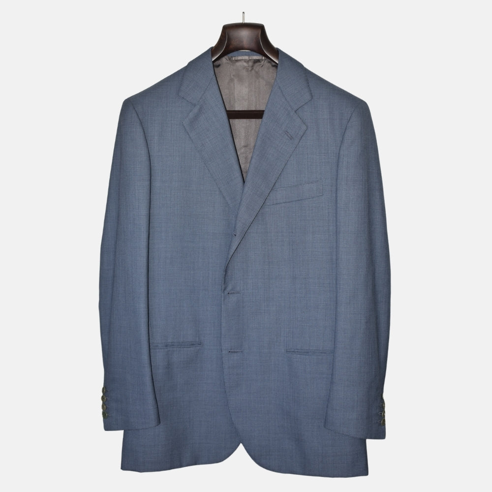 Blue Checkered Suit made of Wool (Vintage) (EU 50)